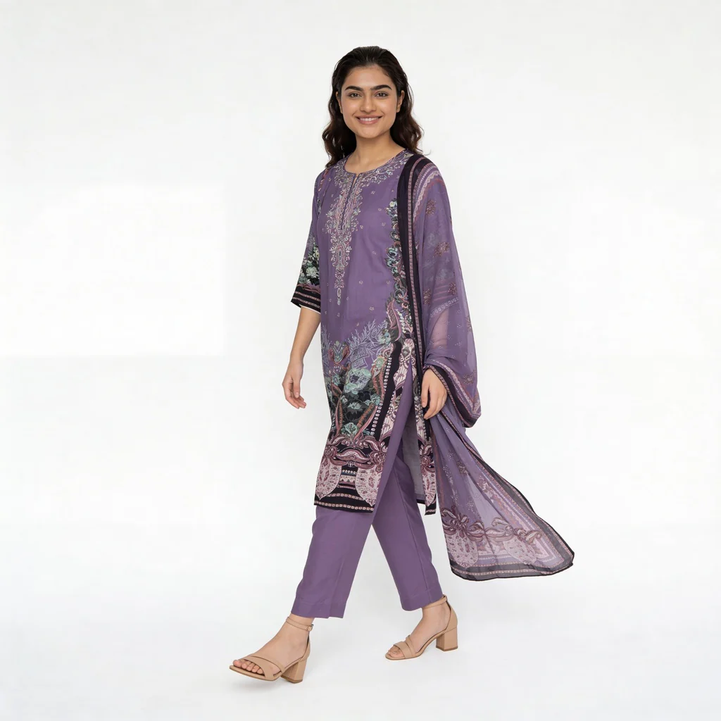 Printed Kurta with Pant & Dupatta Set - Image 5