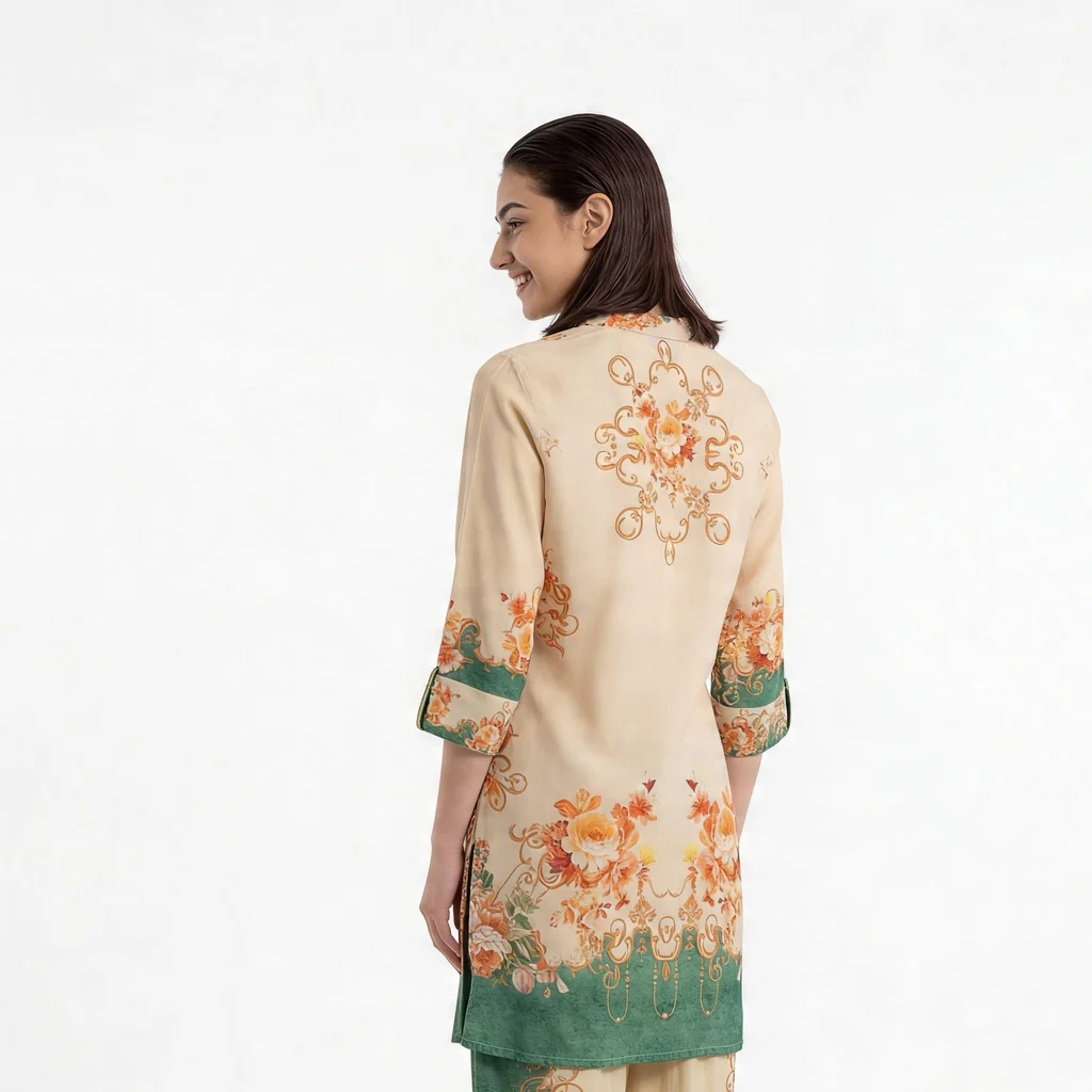 Printed Kurta with Pant Set - Image 3