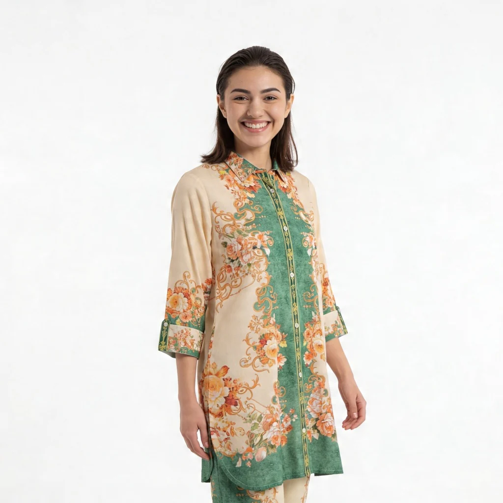 Printed Kurta with Pant Set - Image 5