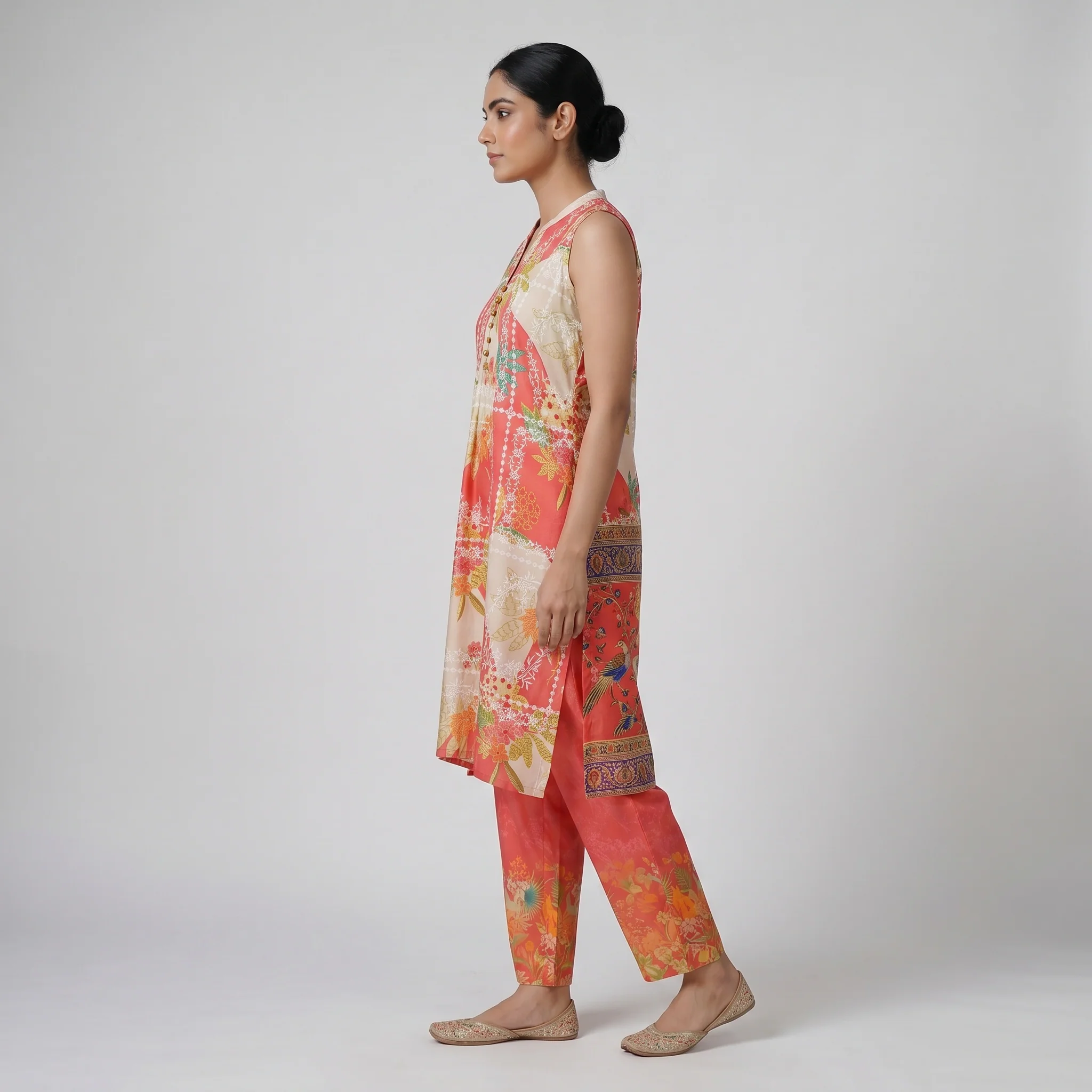 Printed Kurta with Pant Set - Image 2