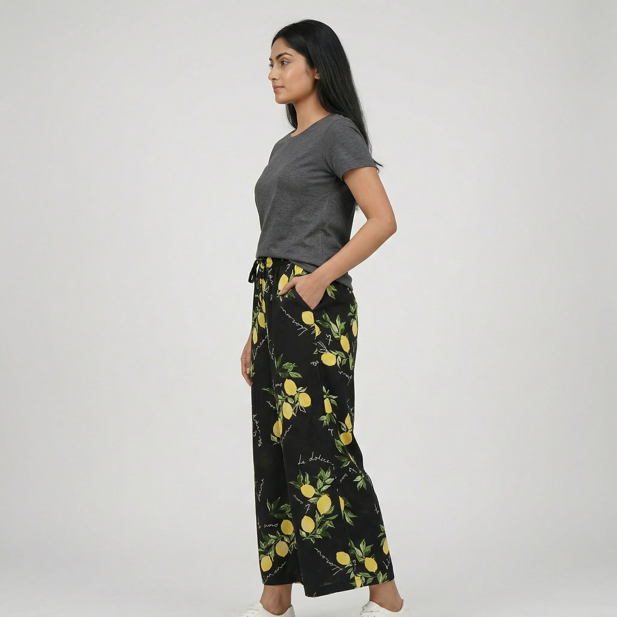 Printed Mid Rise Lounge Pyjama - Image 2