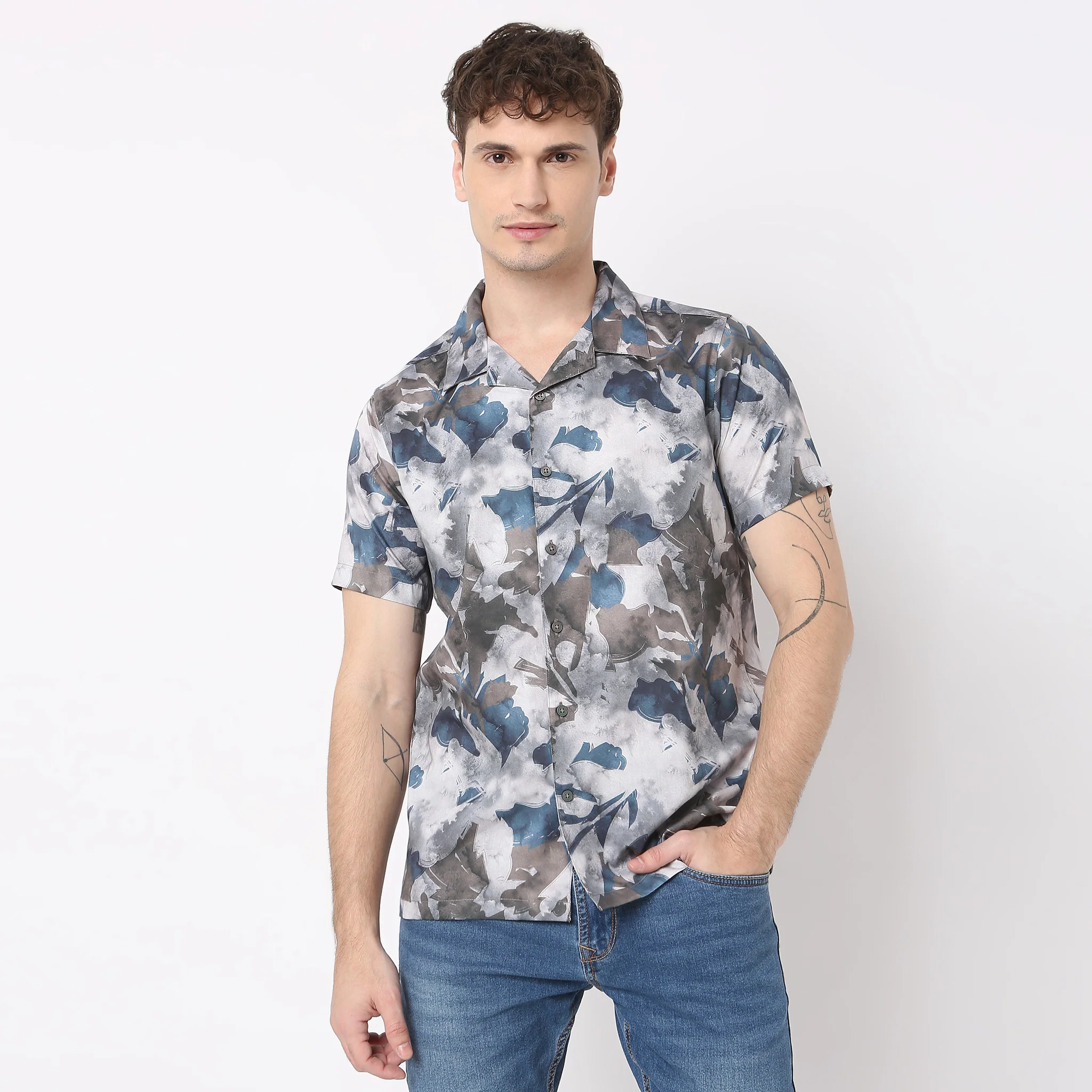 Celebration Shirt - 100% Fine Cotton Satin Printed Cuban Collar Half Sleeve **Trending - Image 7