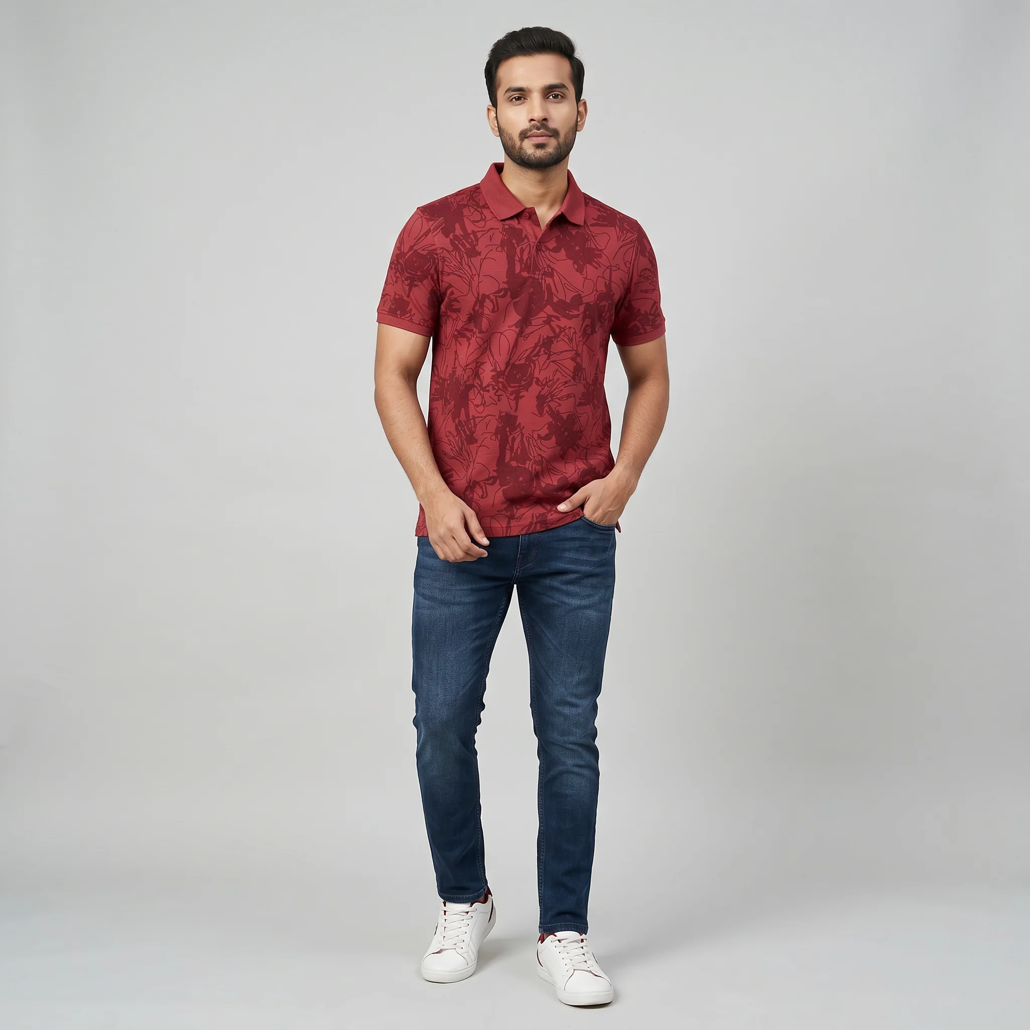 Printed Polo T-Shirt