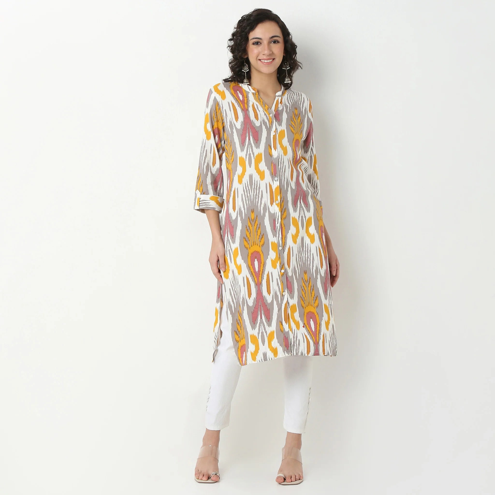 Full Placket Long Kurta - Image 2