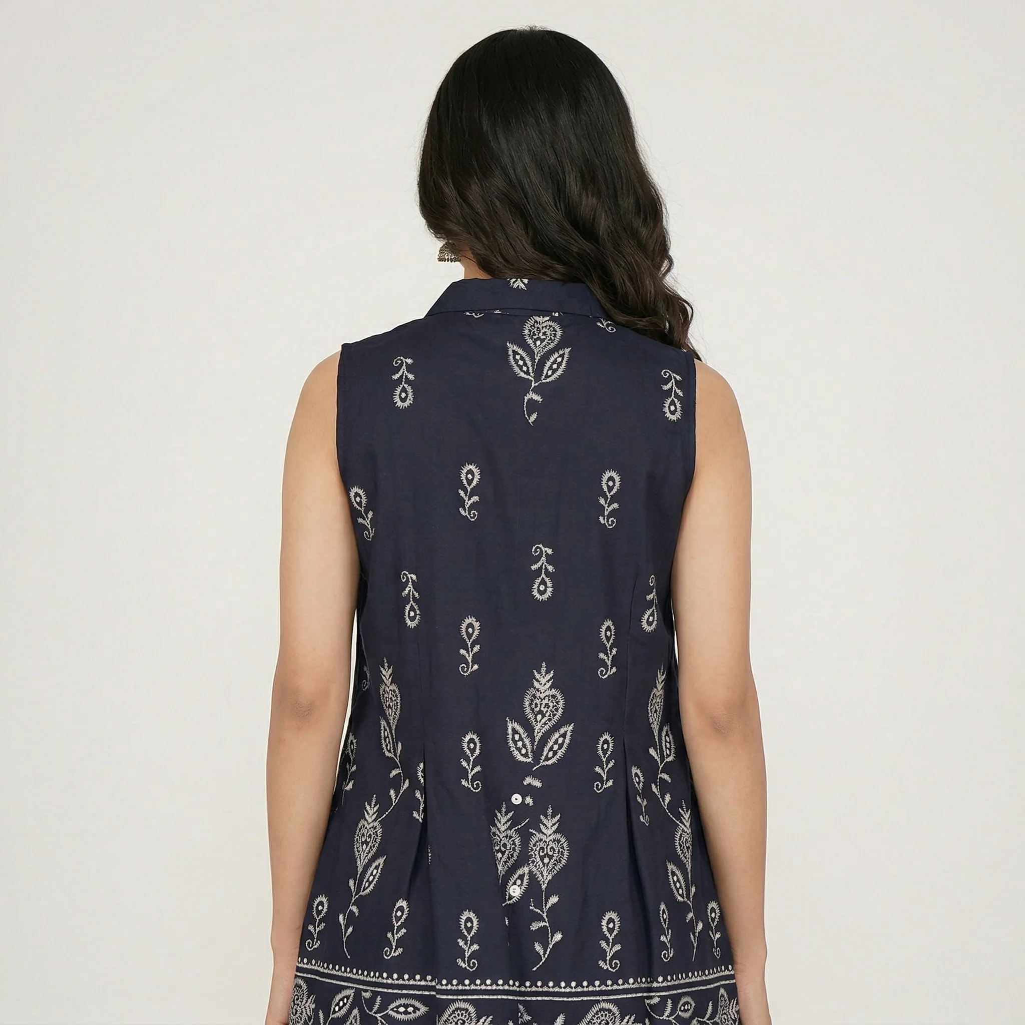 Printed Shirt Collar Tunic - Image 3