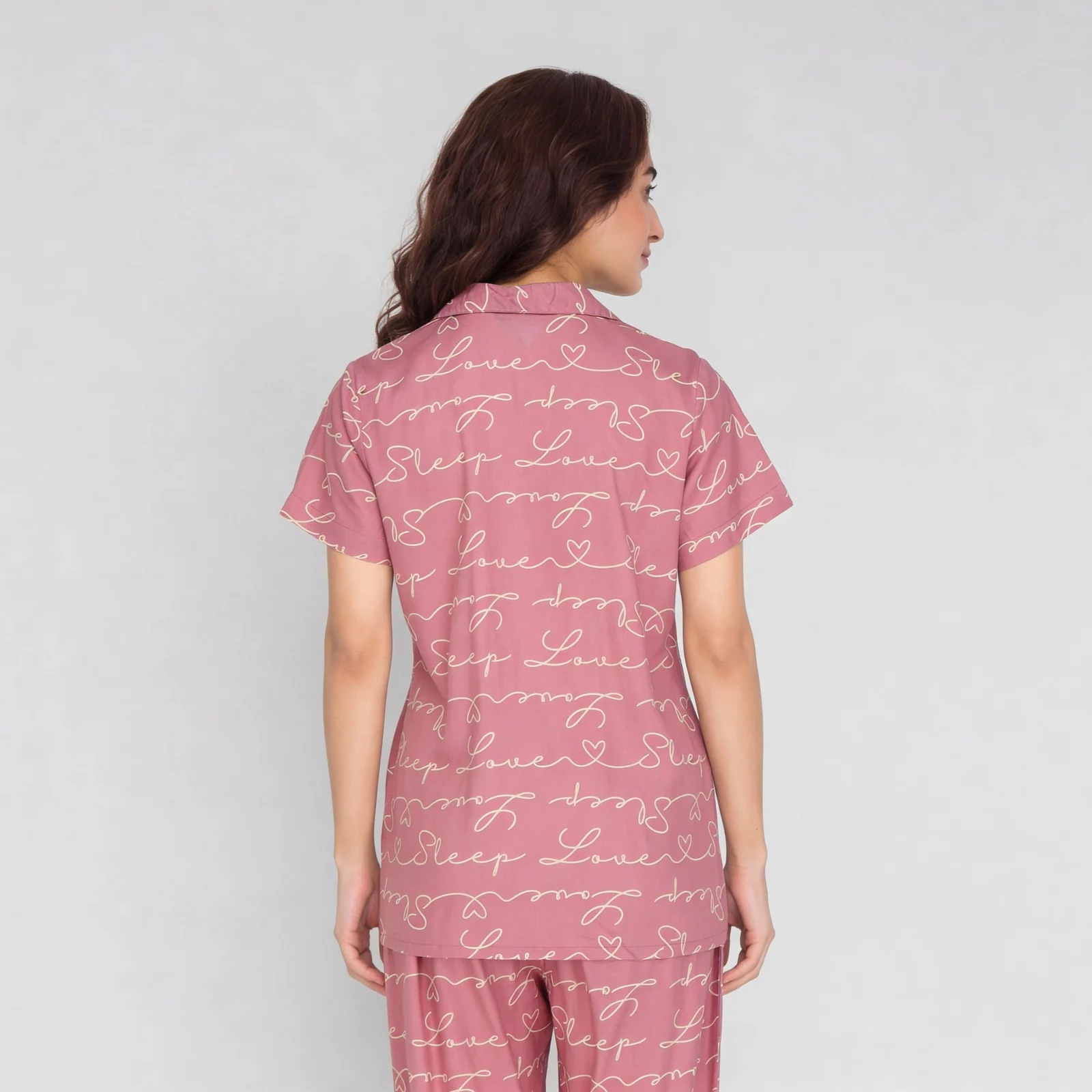 Printed Shirt with Pyjama Sleepwear Set - Image 3