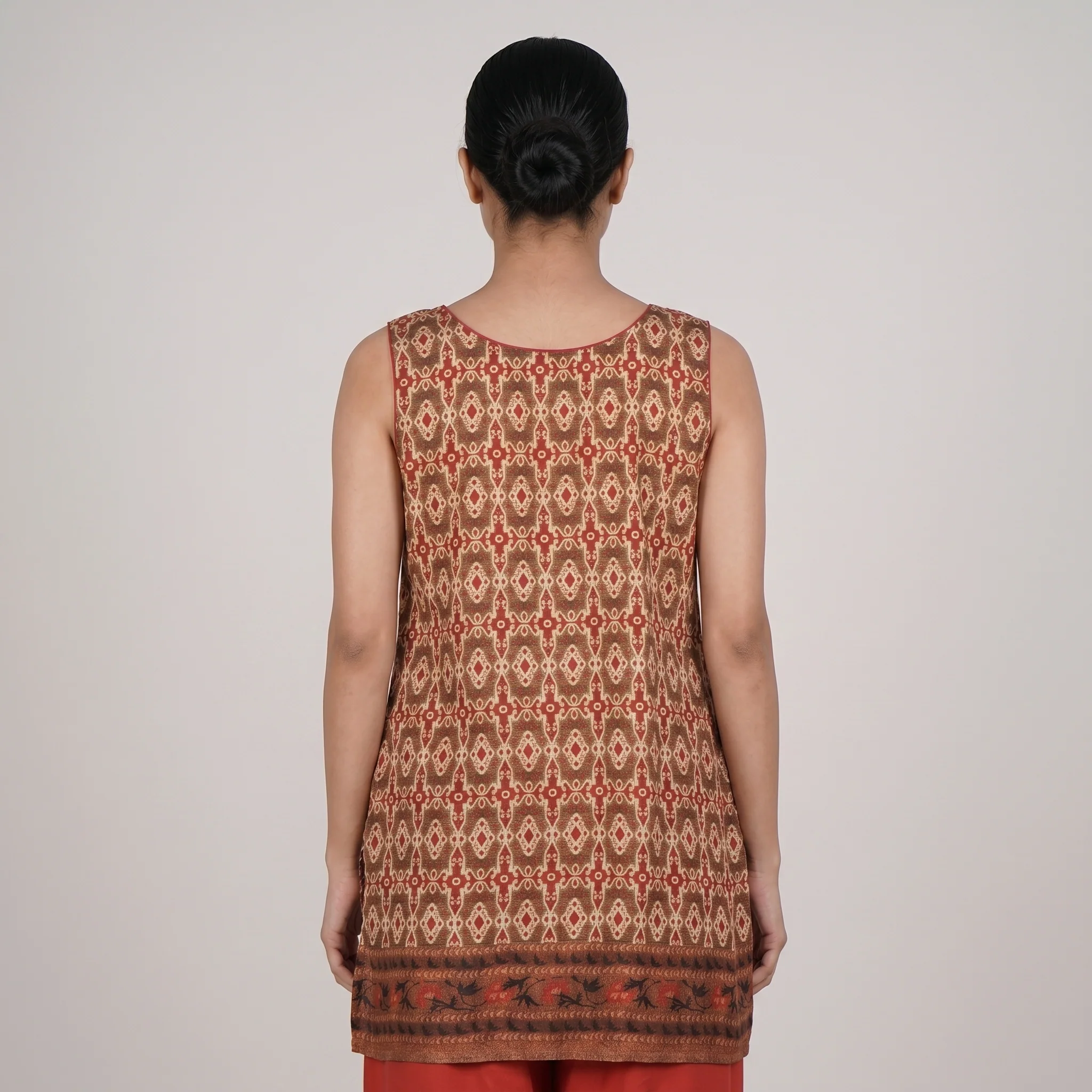 Printed Sleeveless Kurta with Palazzo Set - Image 3