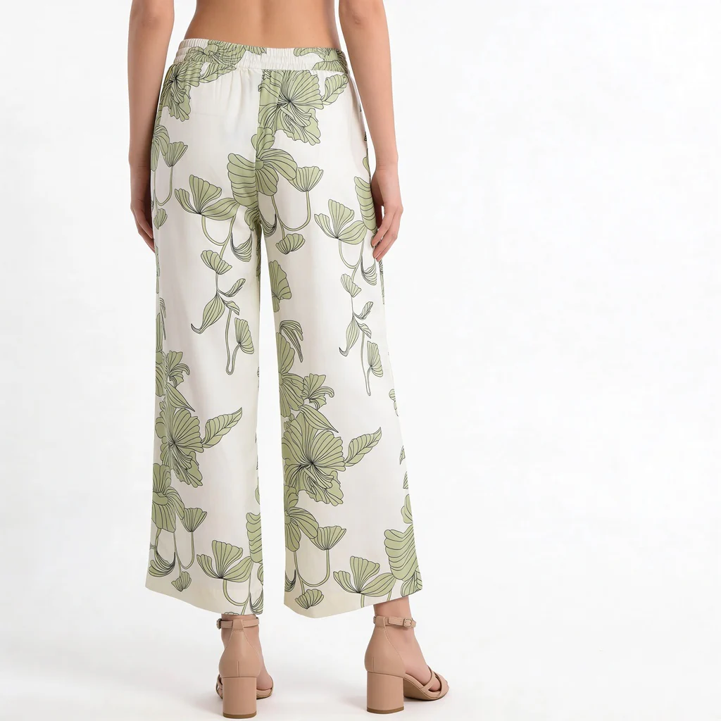 Printed Straight Fit Mid Rise Pants - Image 3