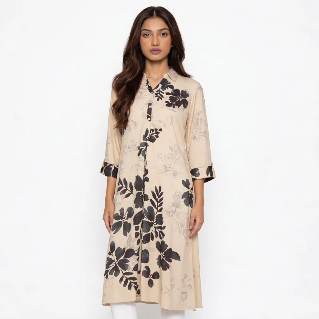 Printed Straight Kurta - Image 2