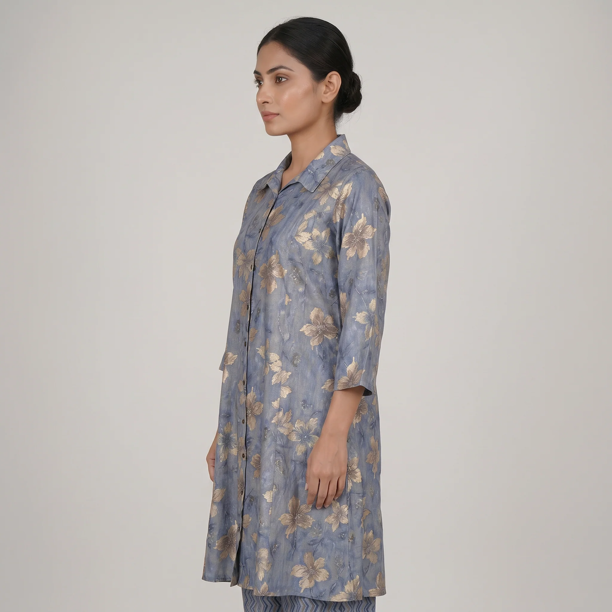 Printed Straight Kurta with Pant Set - Image 2