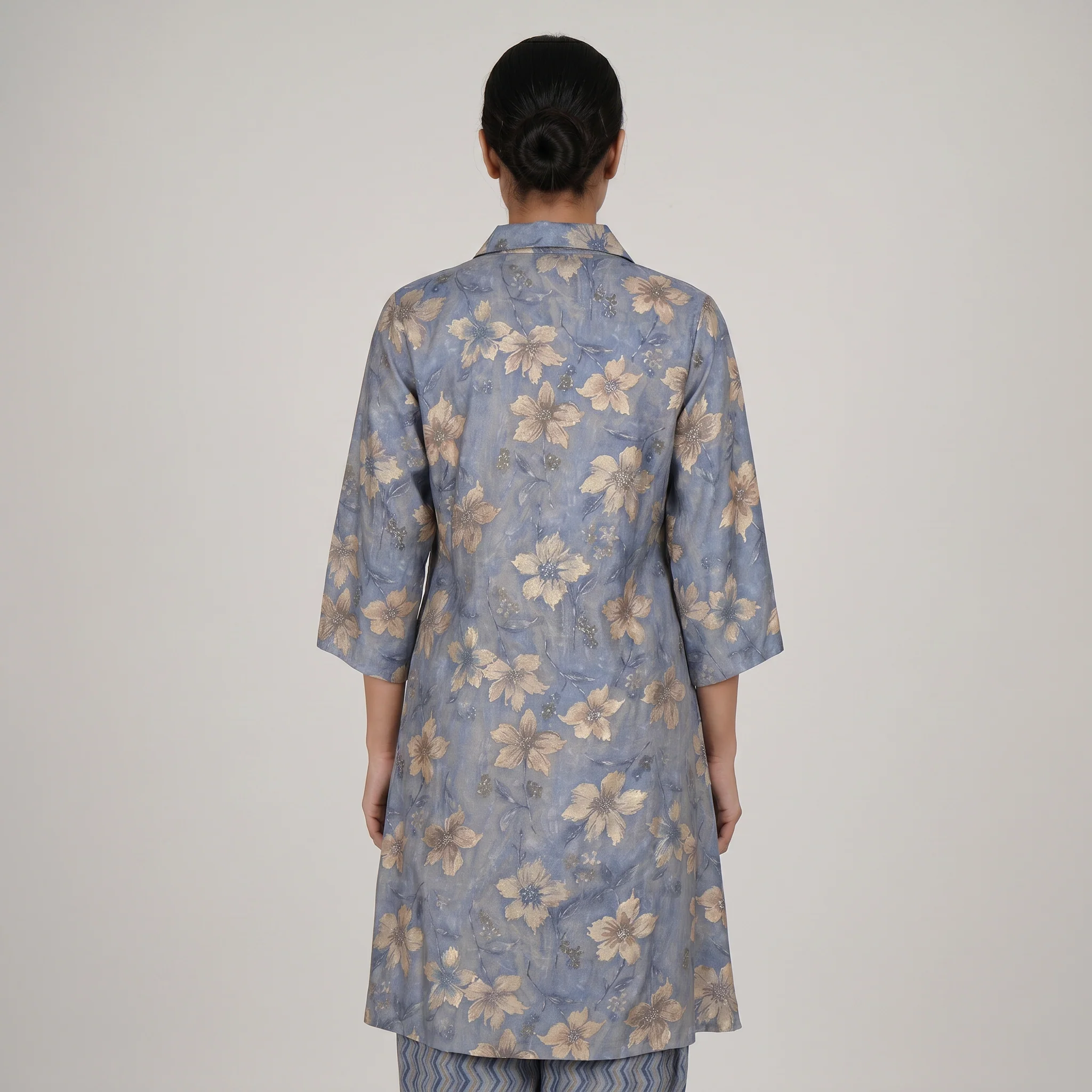 Printed Straight Kurta with Pant Set - Image 3