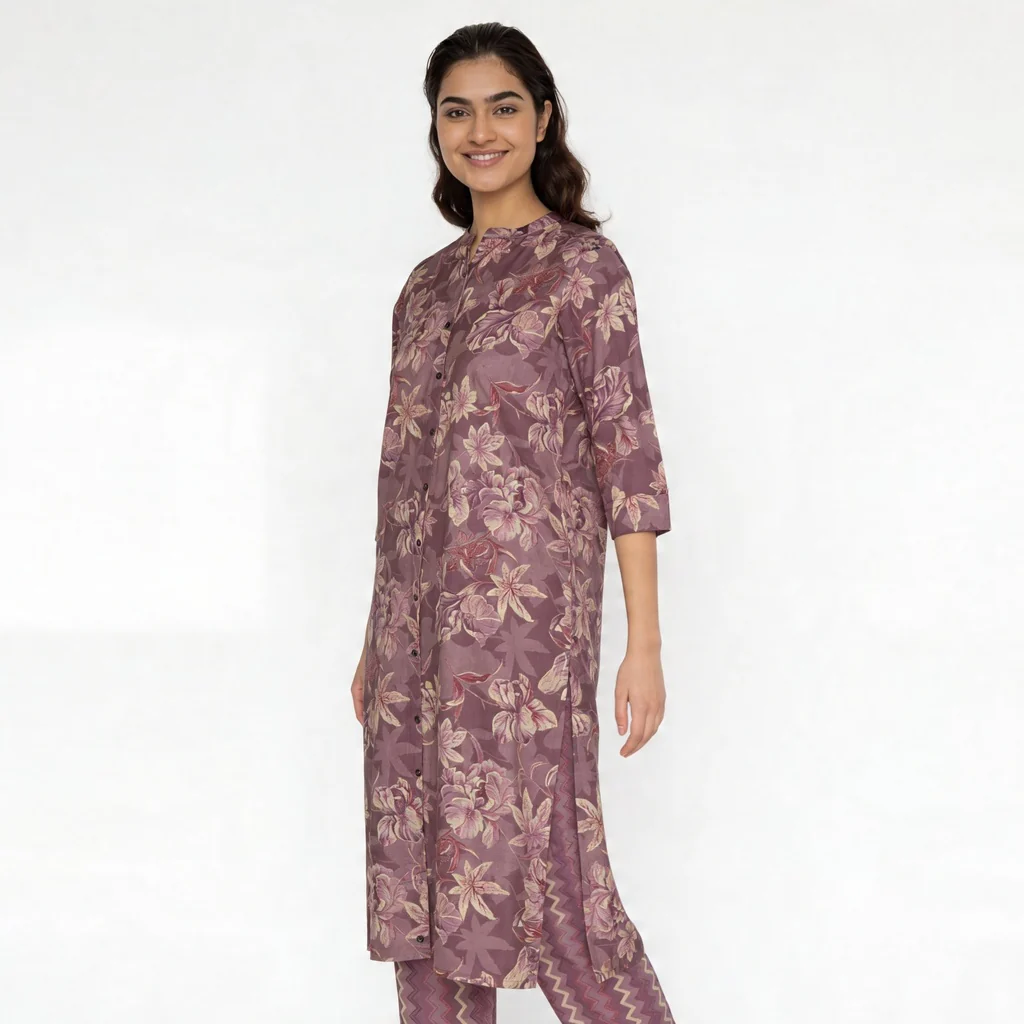 Printed Straight Kurta with Pant Set - Image 5