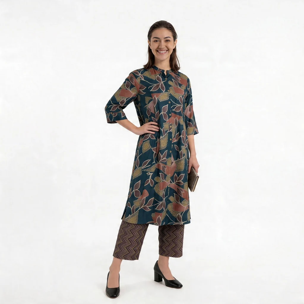 Printed Straight Kurta with Pant Set