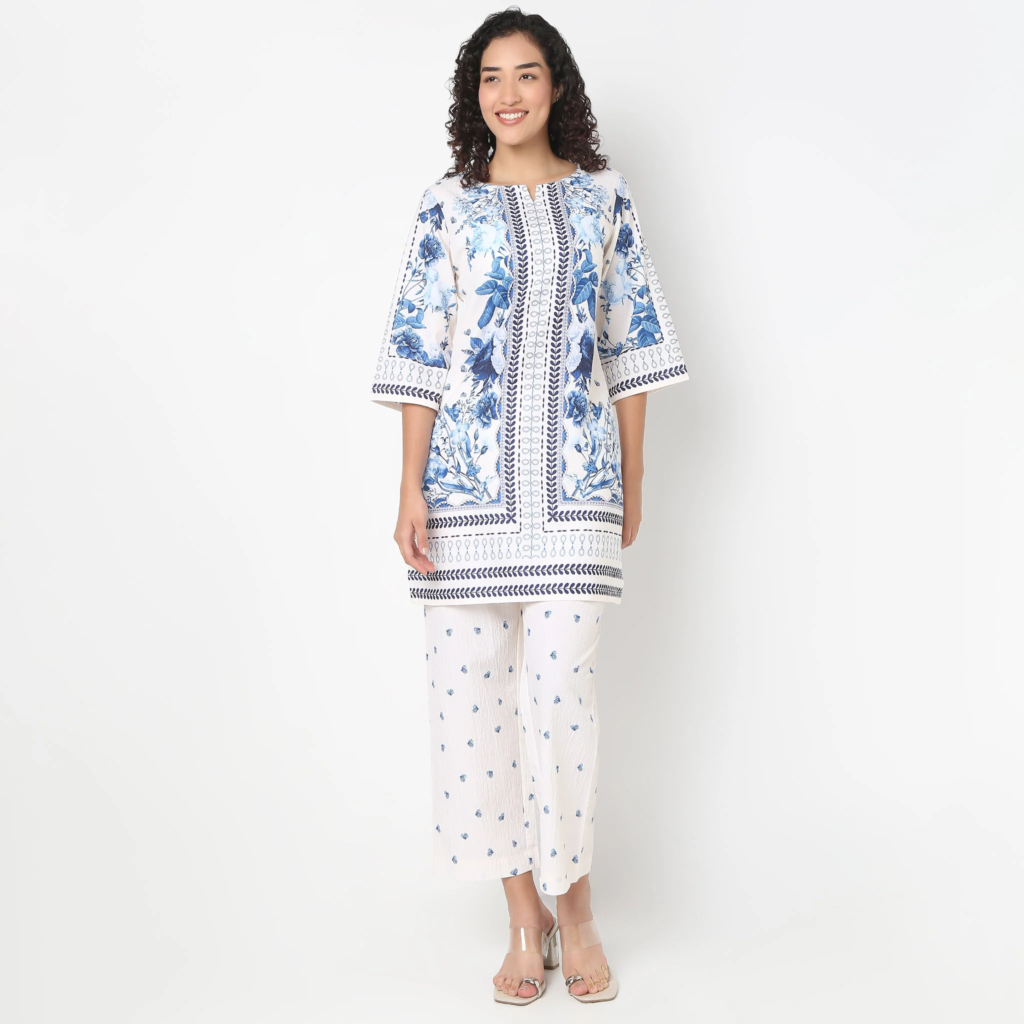 Printed Straight Kurta With Pant Set - Image 2