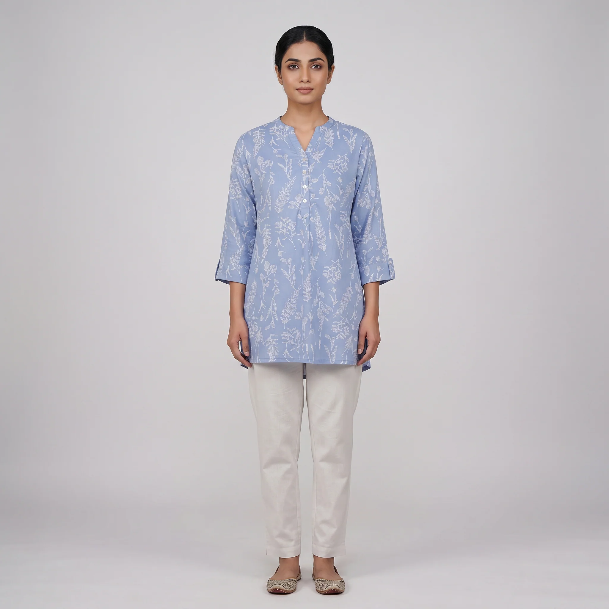 Printed Straight Short Kurta