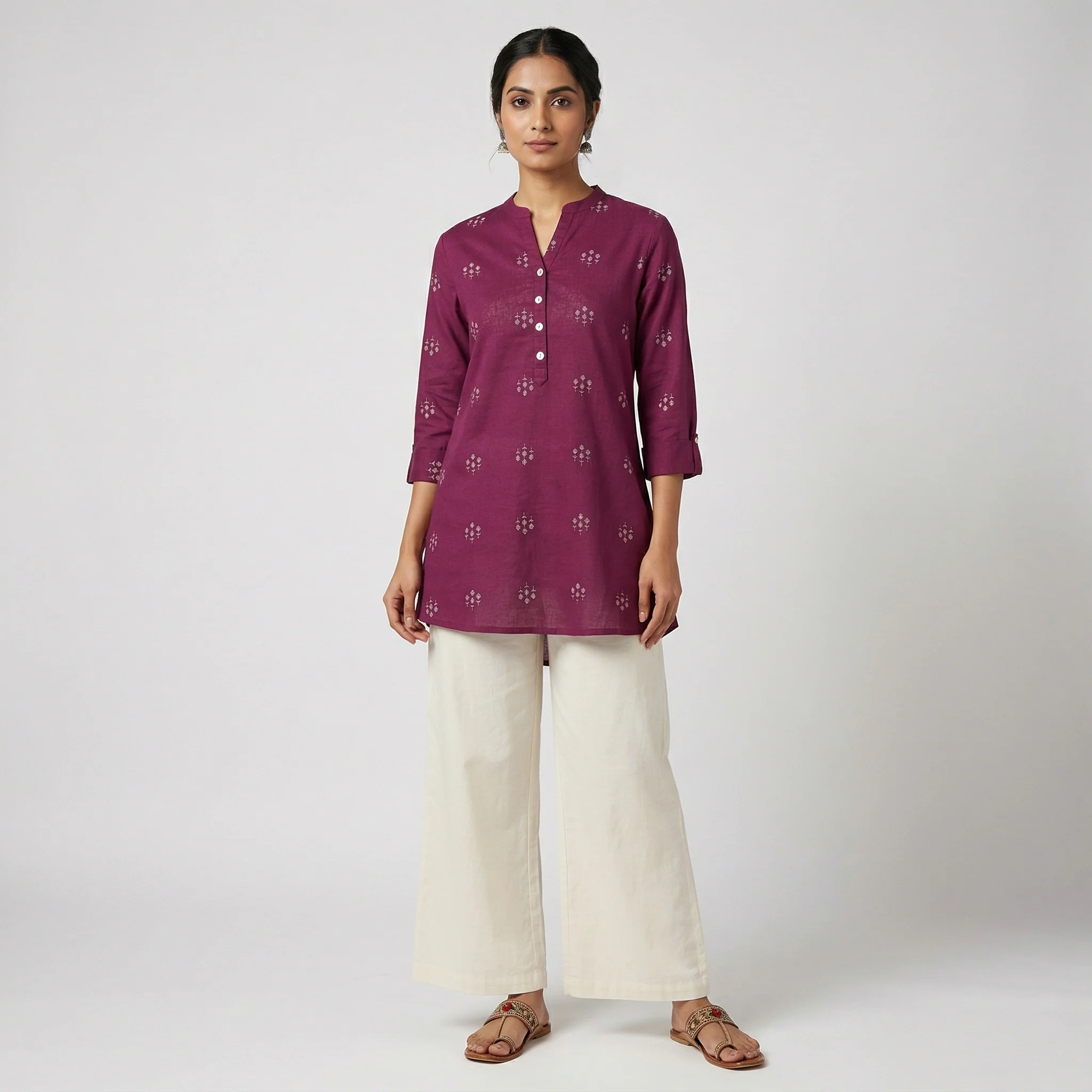 Printed Straight Short Kurta