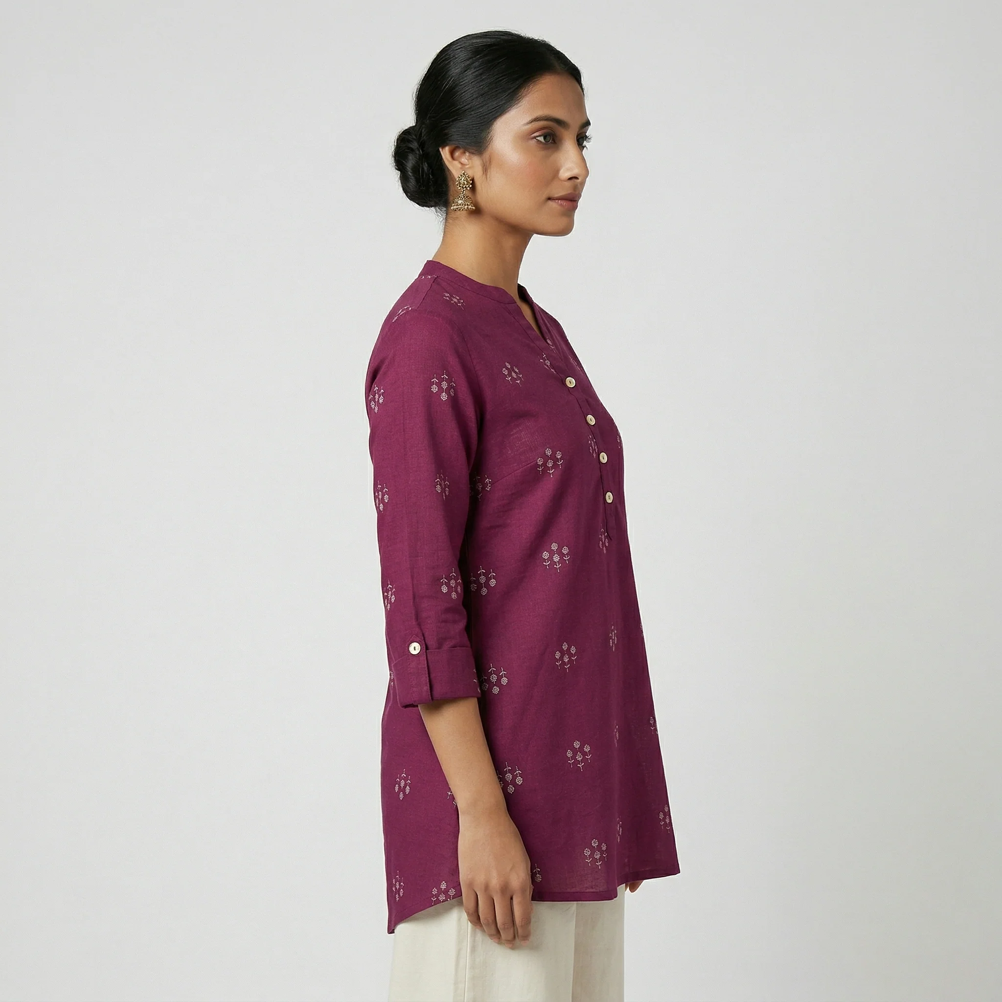 Printed Straight Short Kurta - Image 2