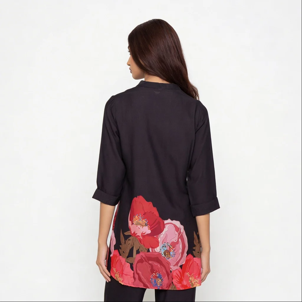 Printed Tie-Up Kurta with Pant Set - Image 3