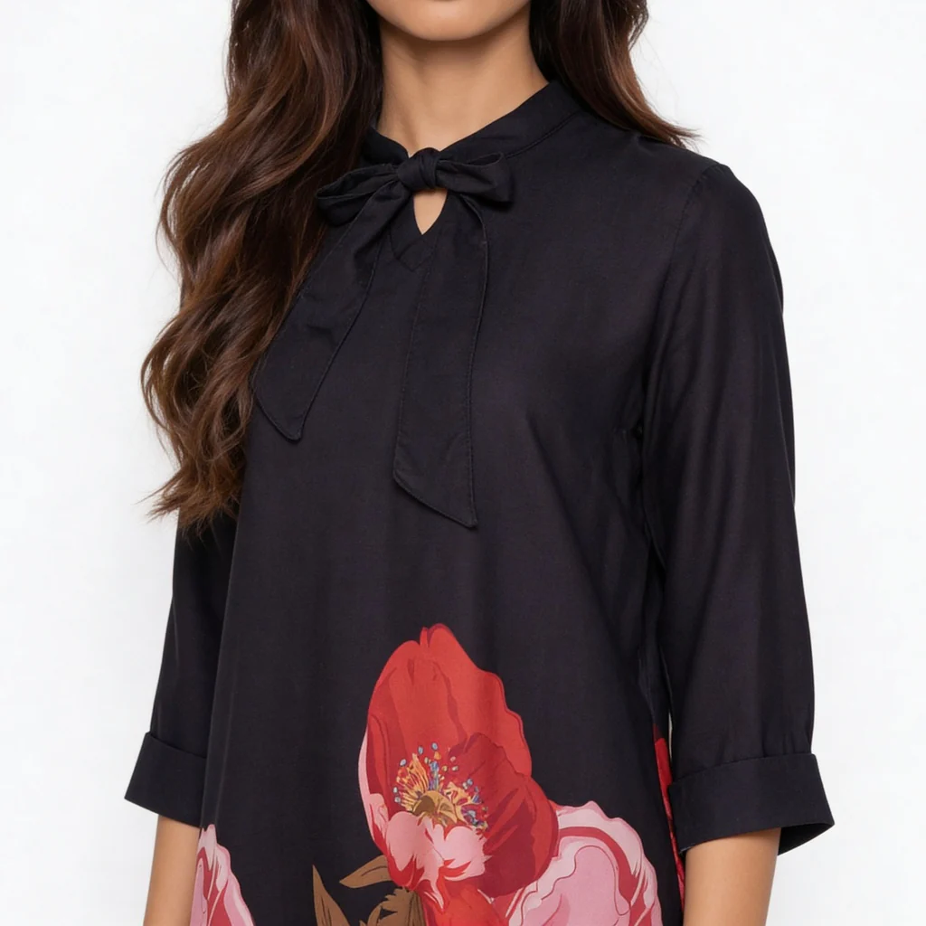 Printed Tie-Up Kurta with Pant Set - Image 4