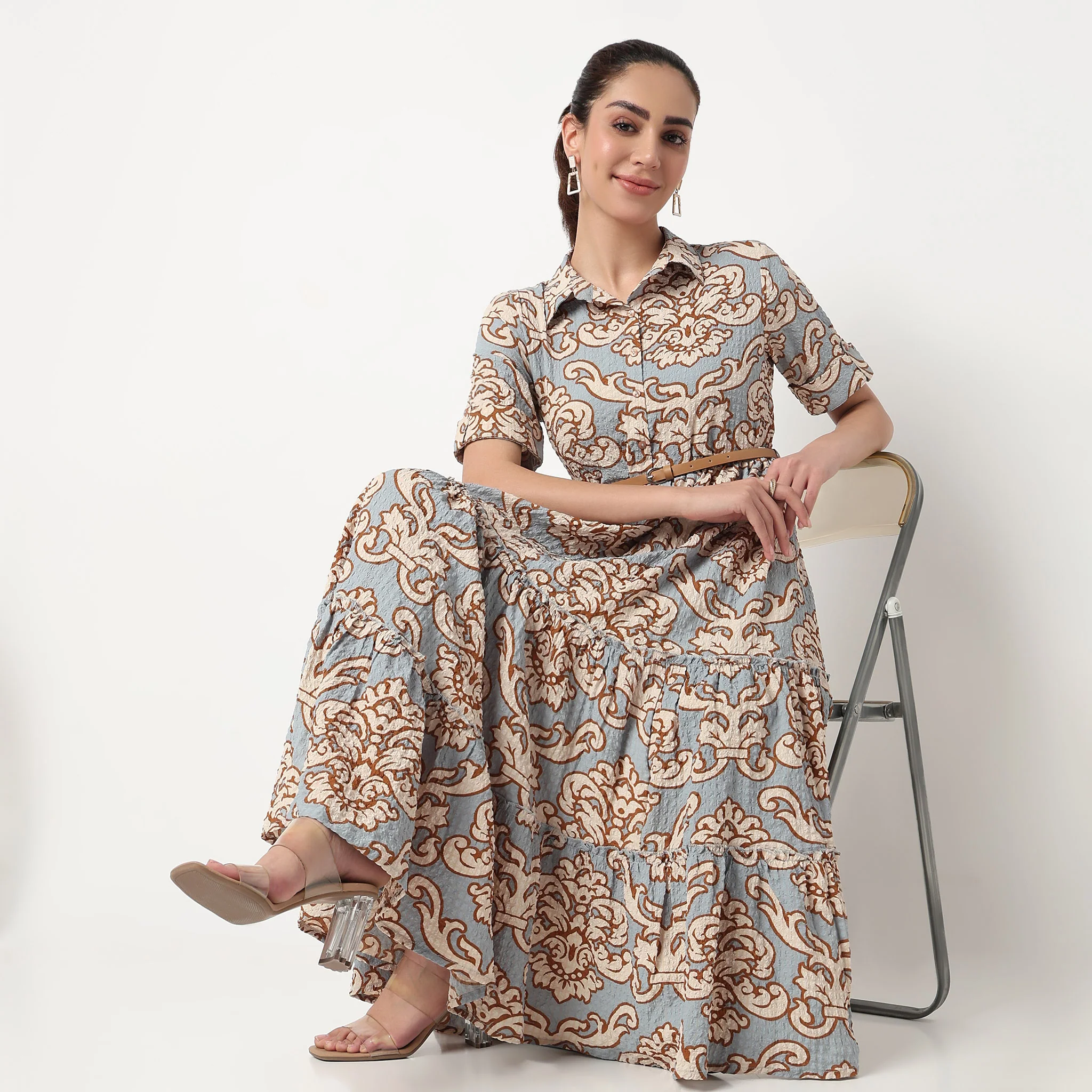 Printed Tiered Dress