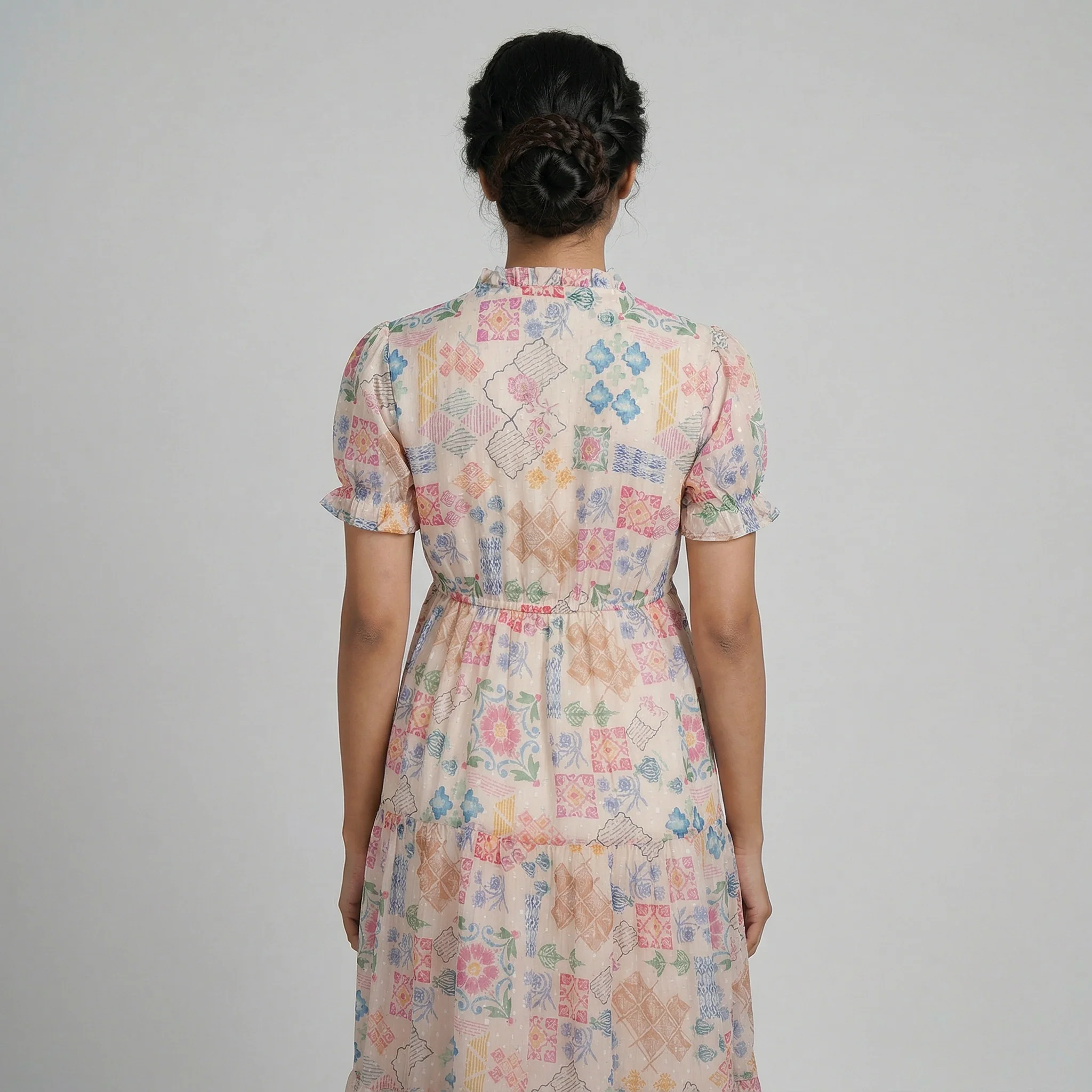 Printed Tiered Dress - Image 3