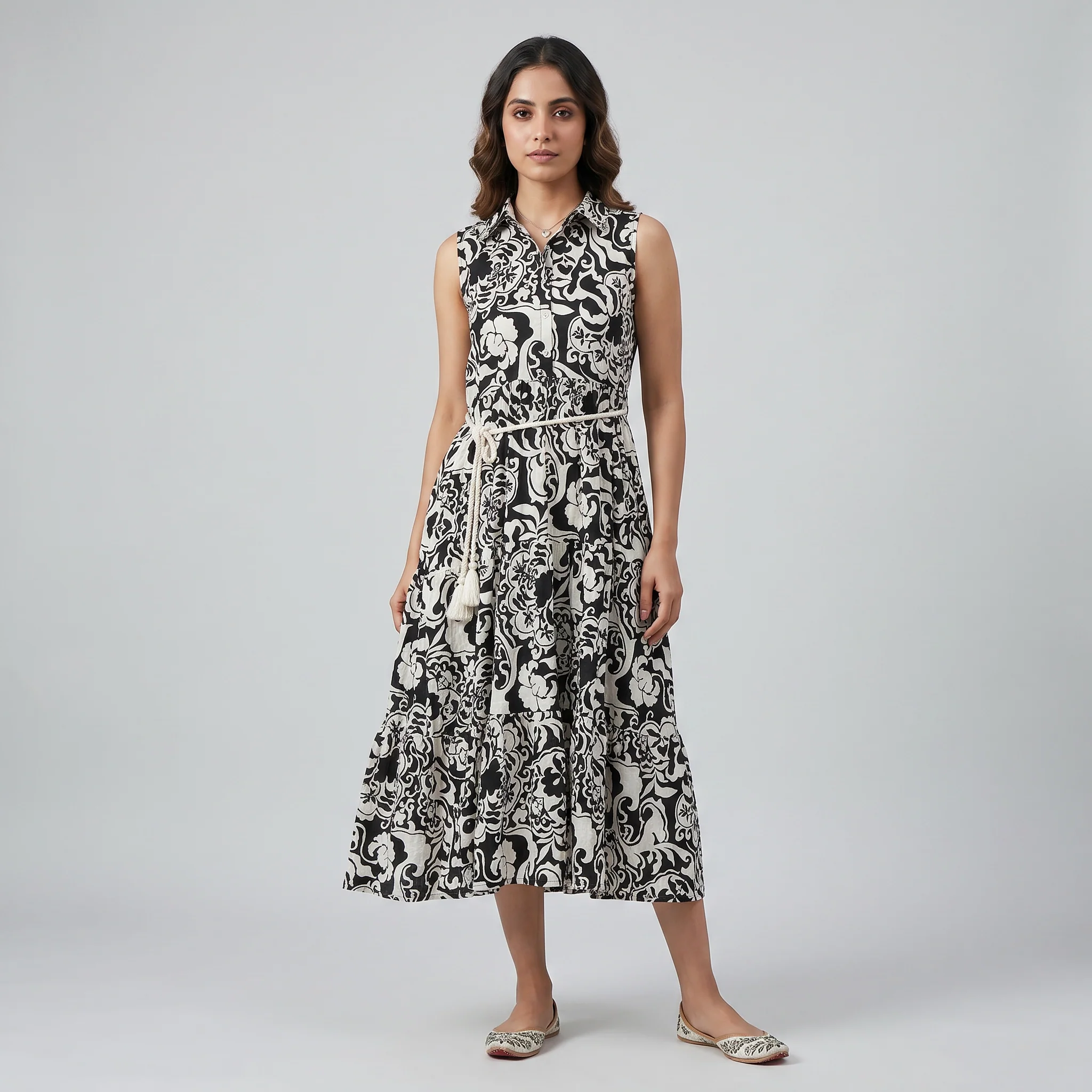 Printed Tiered Dress