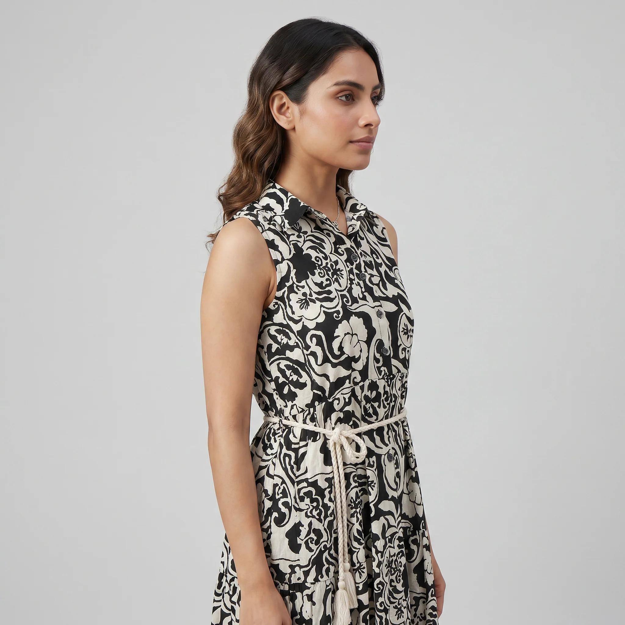Printed Tiered Dress - Image 2