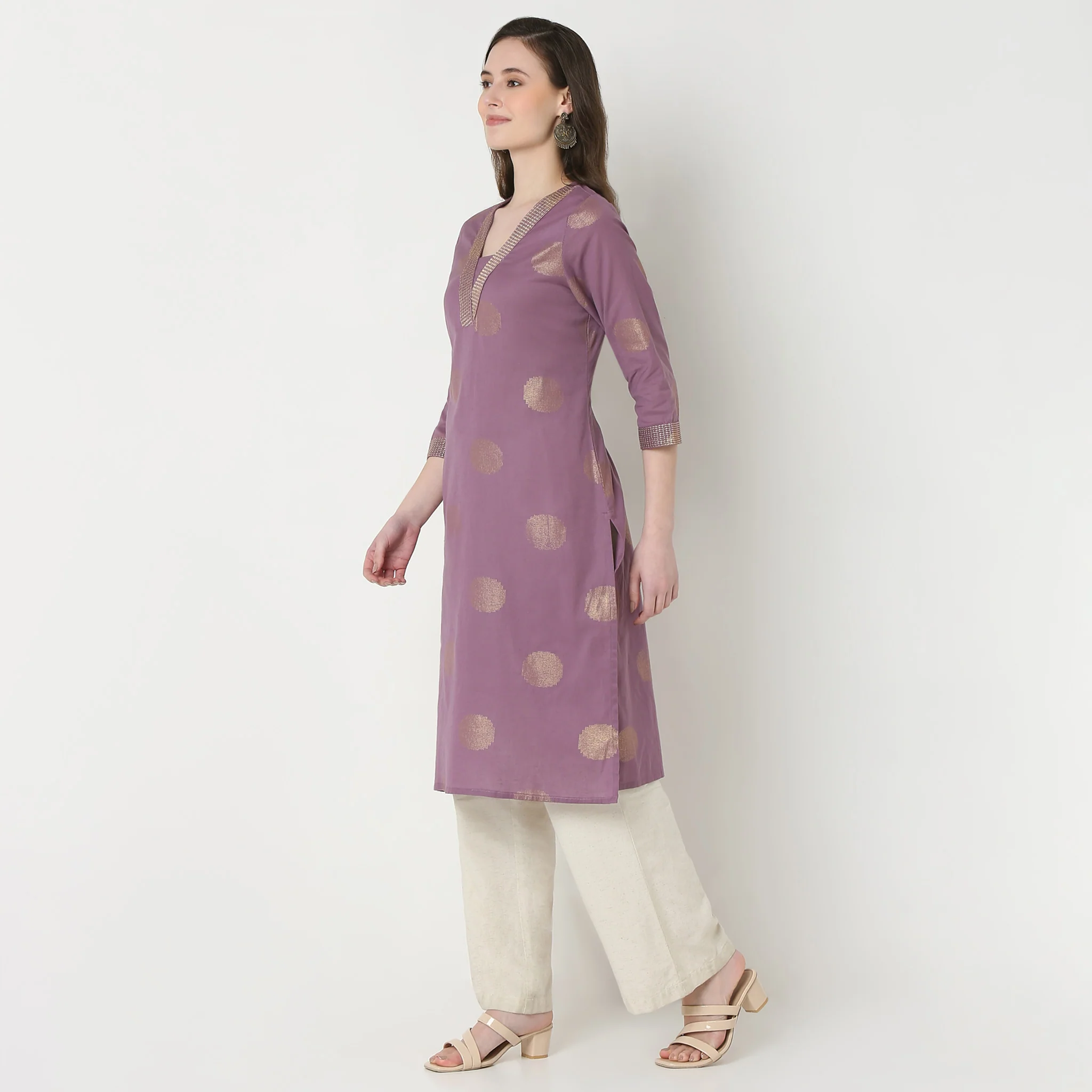 V-Neck Printed Long Kurta - Image 10