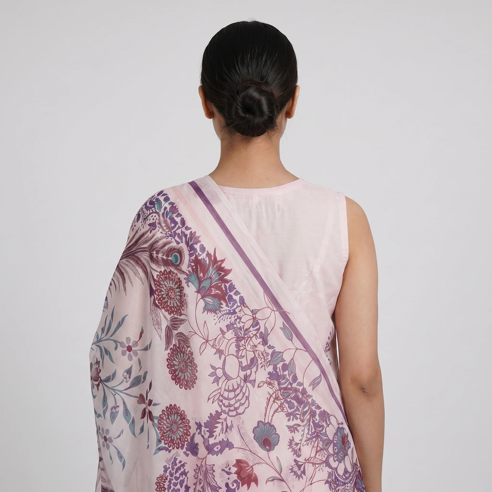 Printed V-Neck Kurta with Pant & Dupatta Set - Image 3