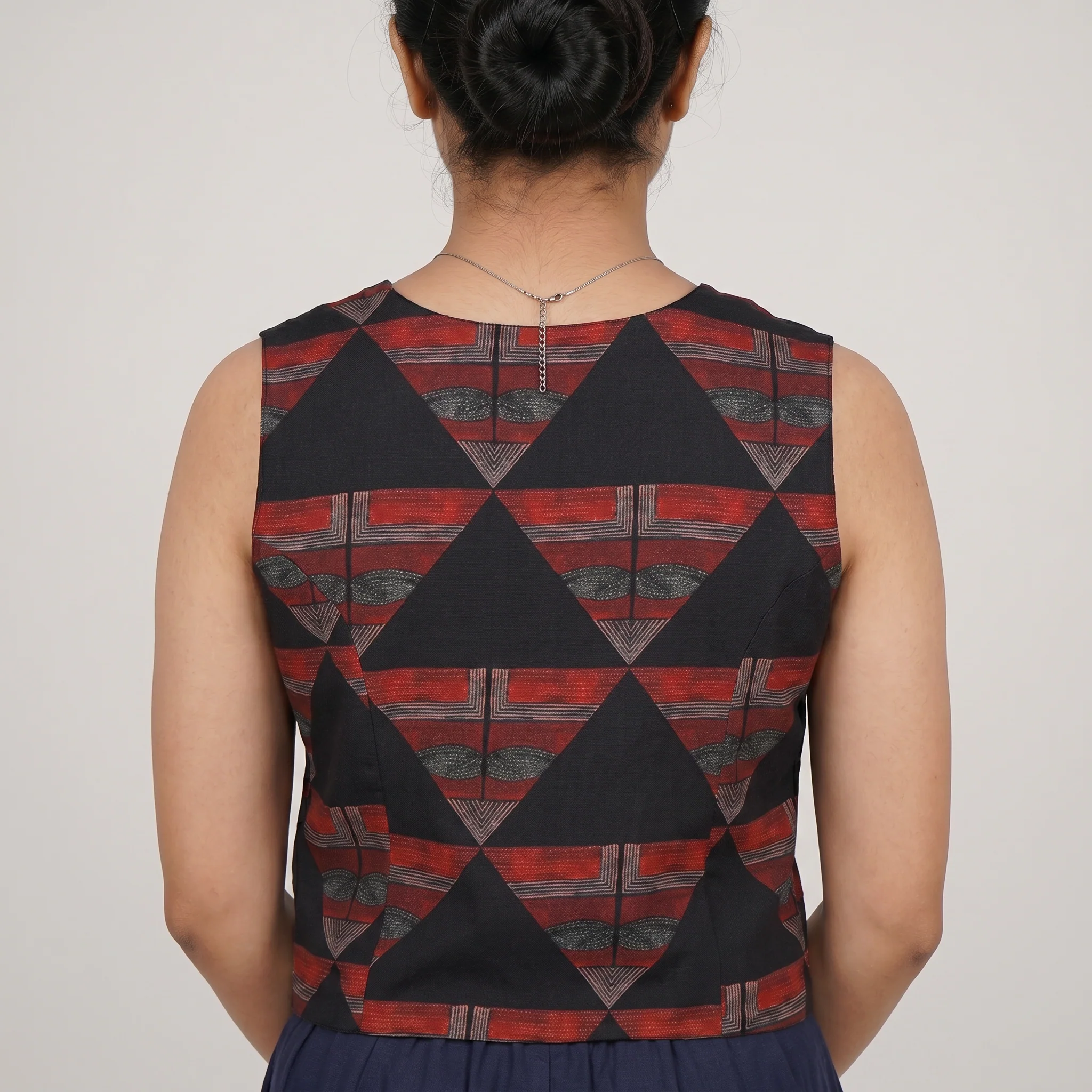 Printed Vest Crop Top - Image 3