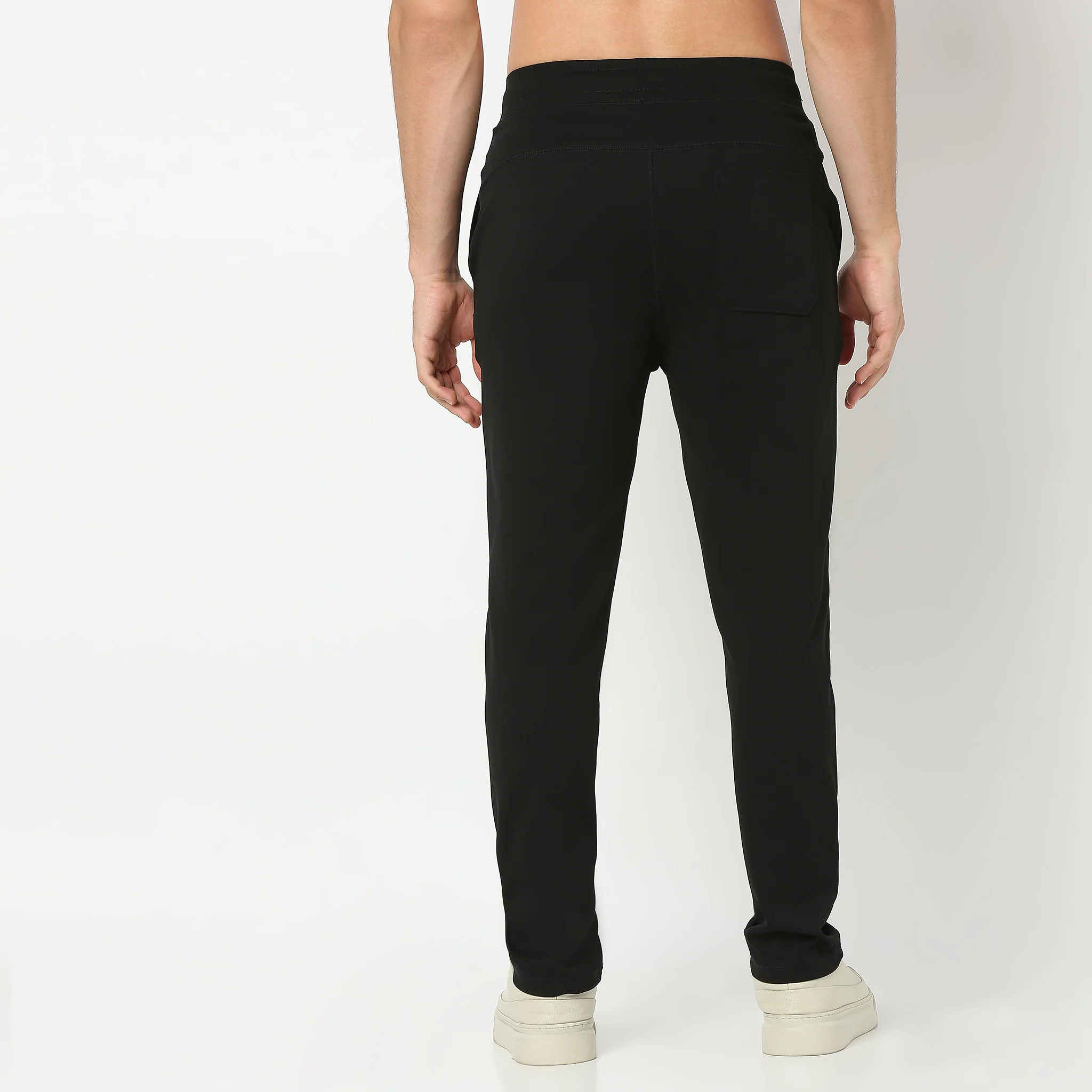 Knitted Solid Flexi Trackpants - Image 3