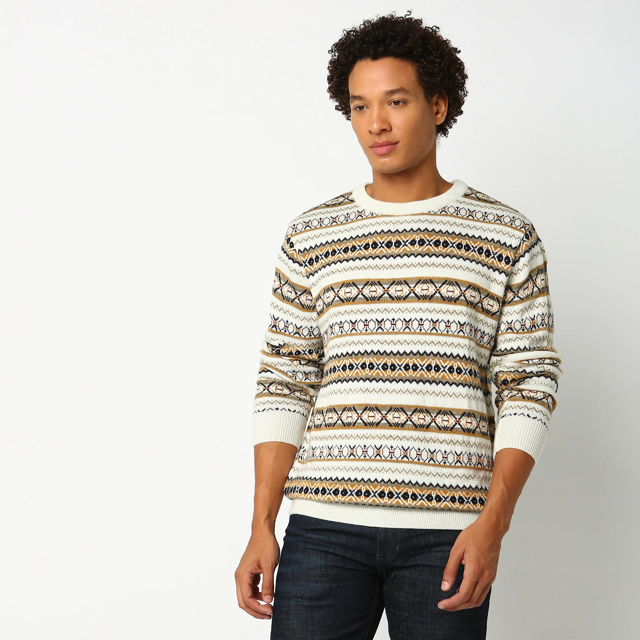 Regular Fit Abstract Sweater - Image 5