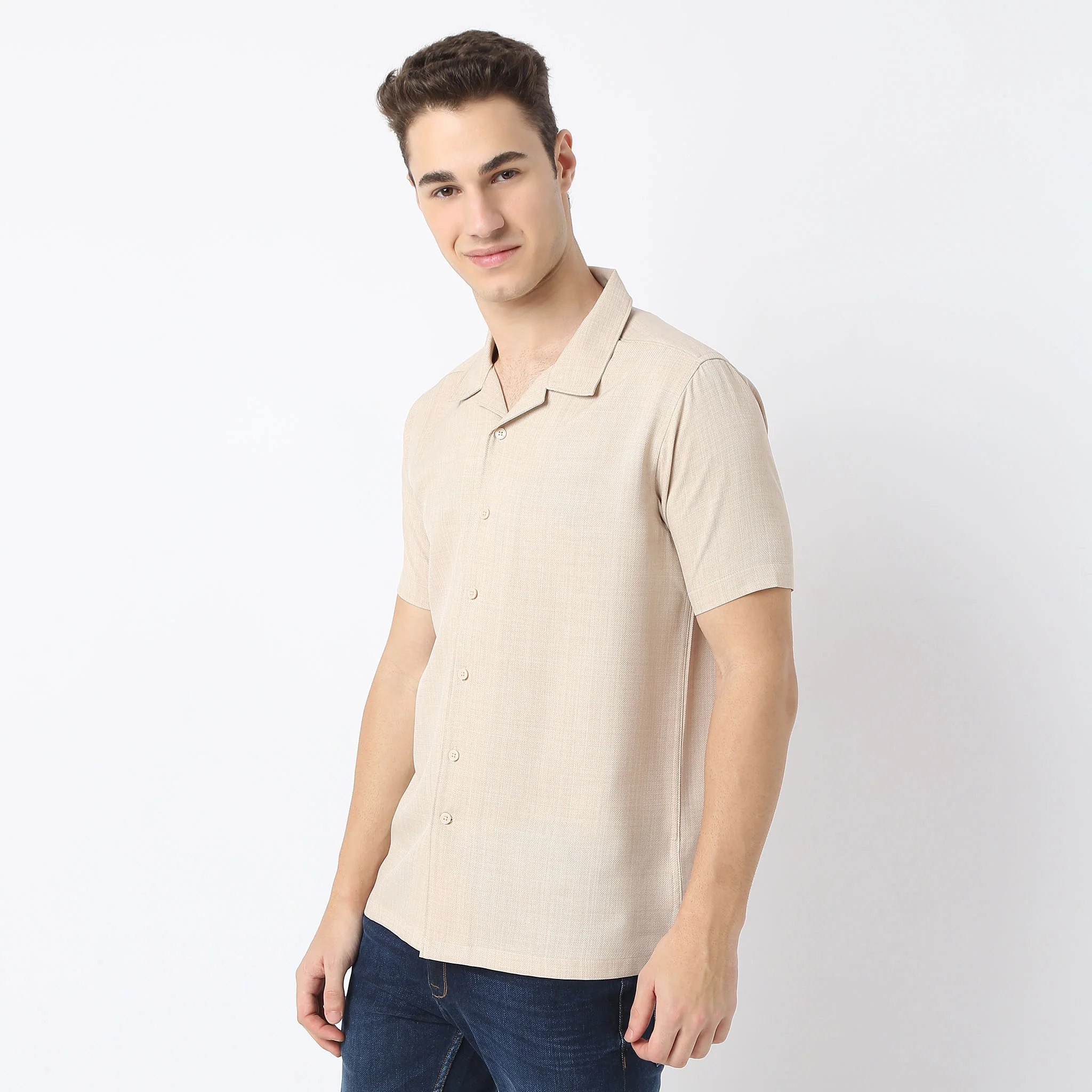 Retreat™ Shirts - Printed Structured Pattern Rich Fabric - Trendy Cuban Collar - Regular Fit Shirt - Image 4