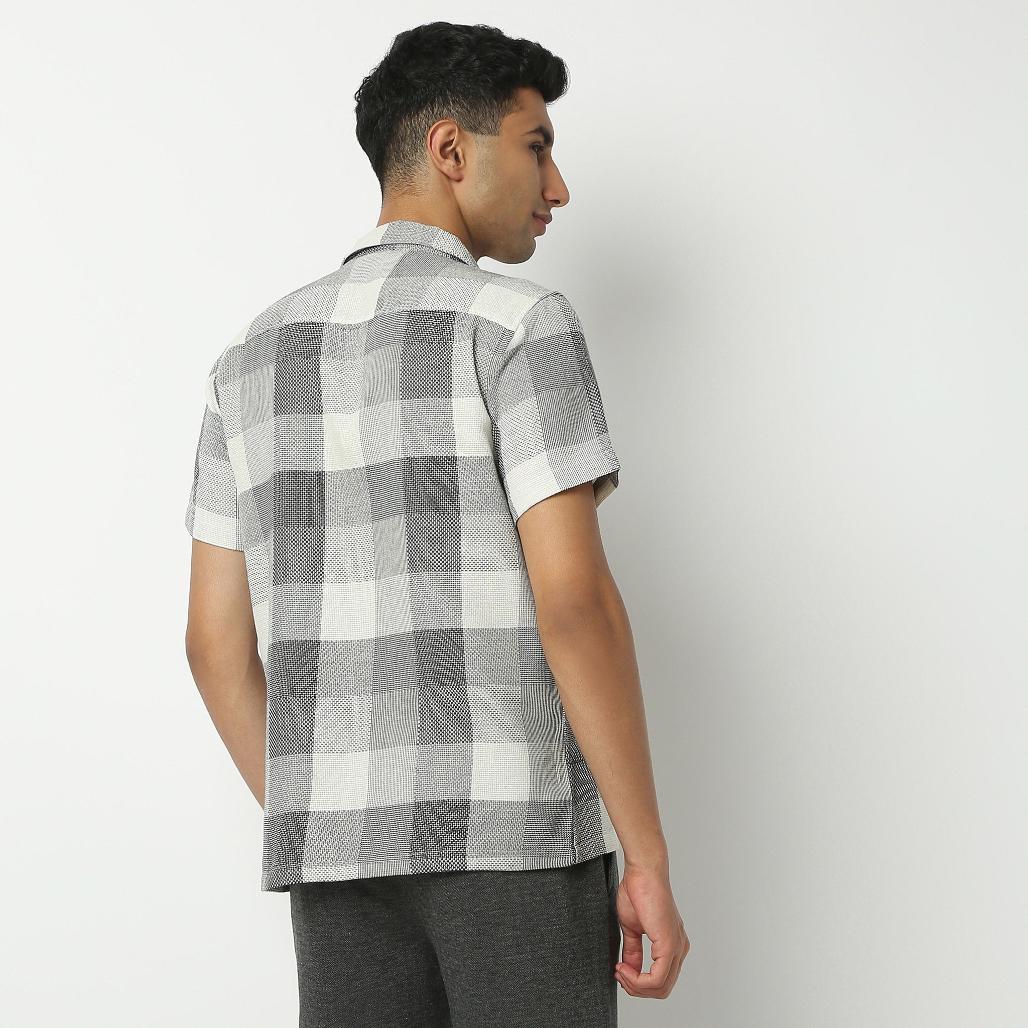 Camp Collar Checkered Mood Shirt - Image 3