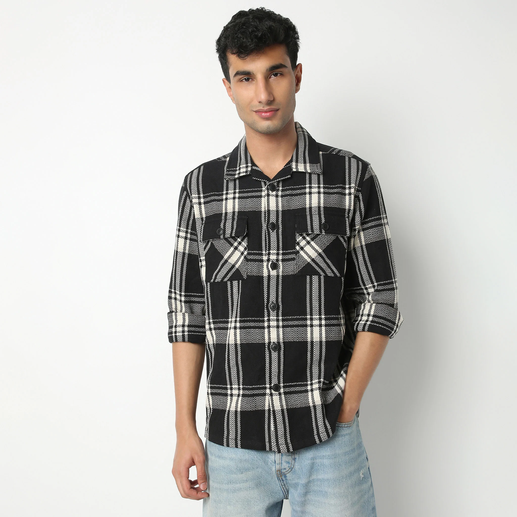 Full Sleeve Explorer Shacket Checkered Shirt - Image 2