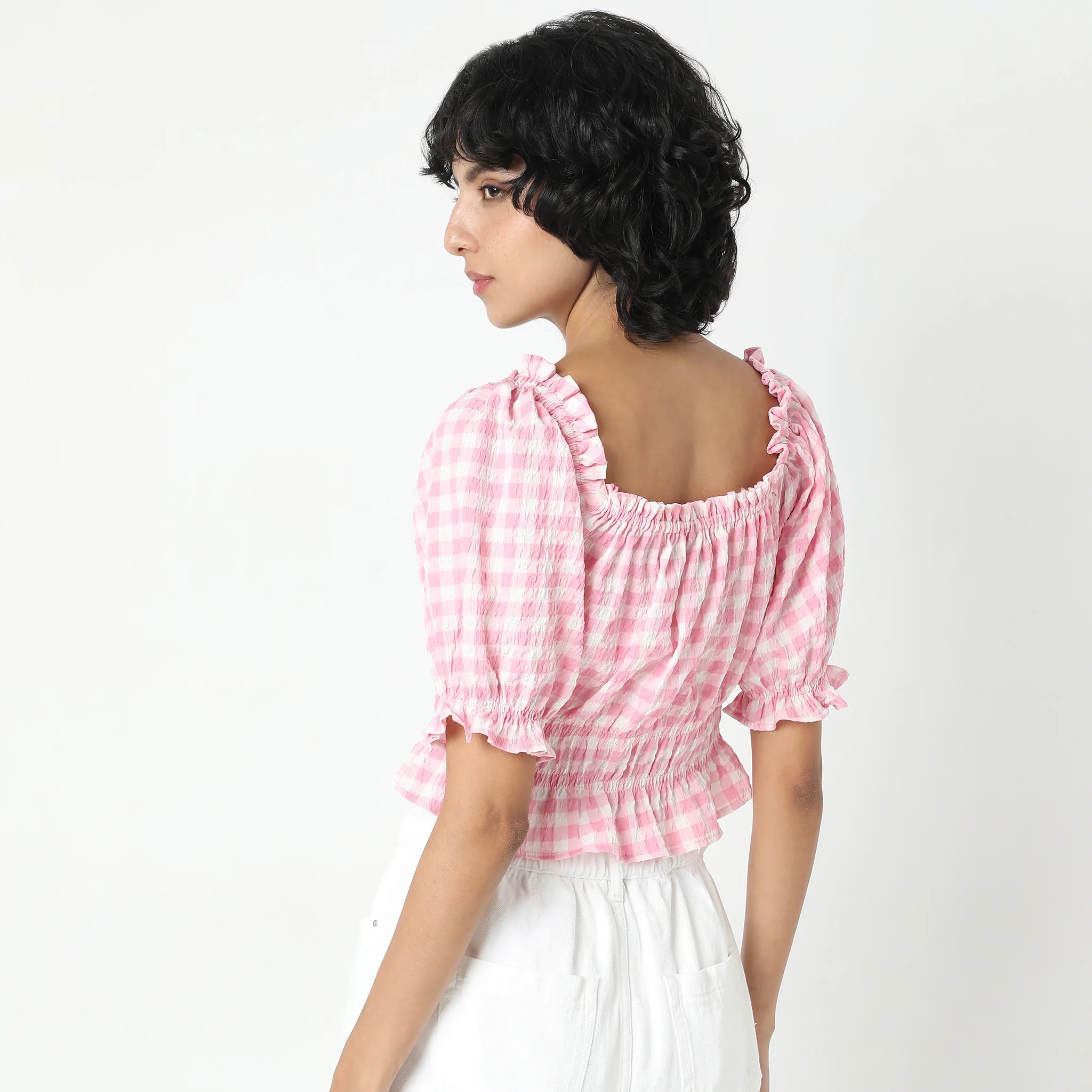 Regular Fit Checkered Top - Image 3