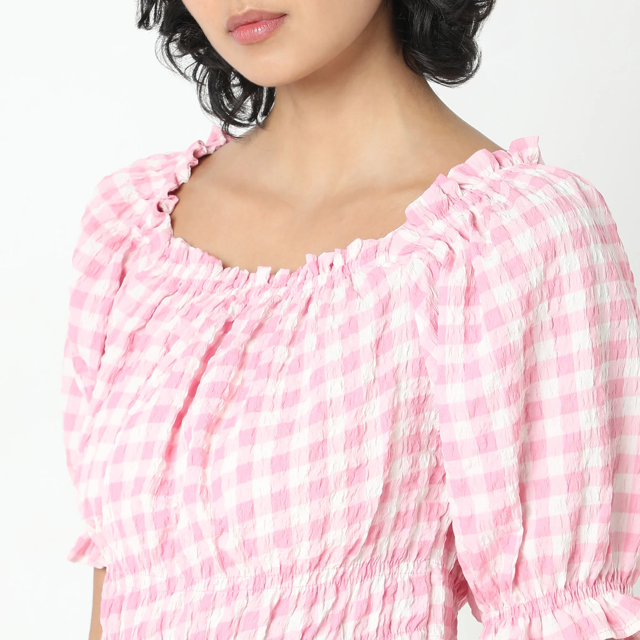 Regular Fit Checkered Top - Image 4