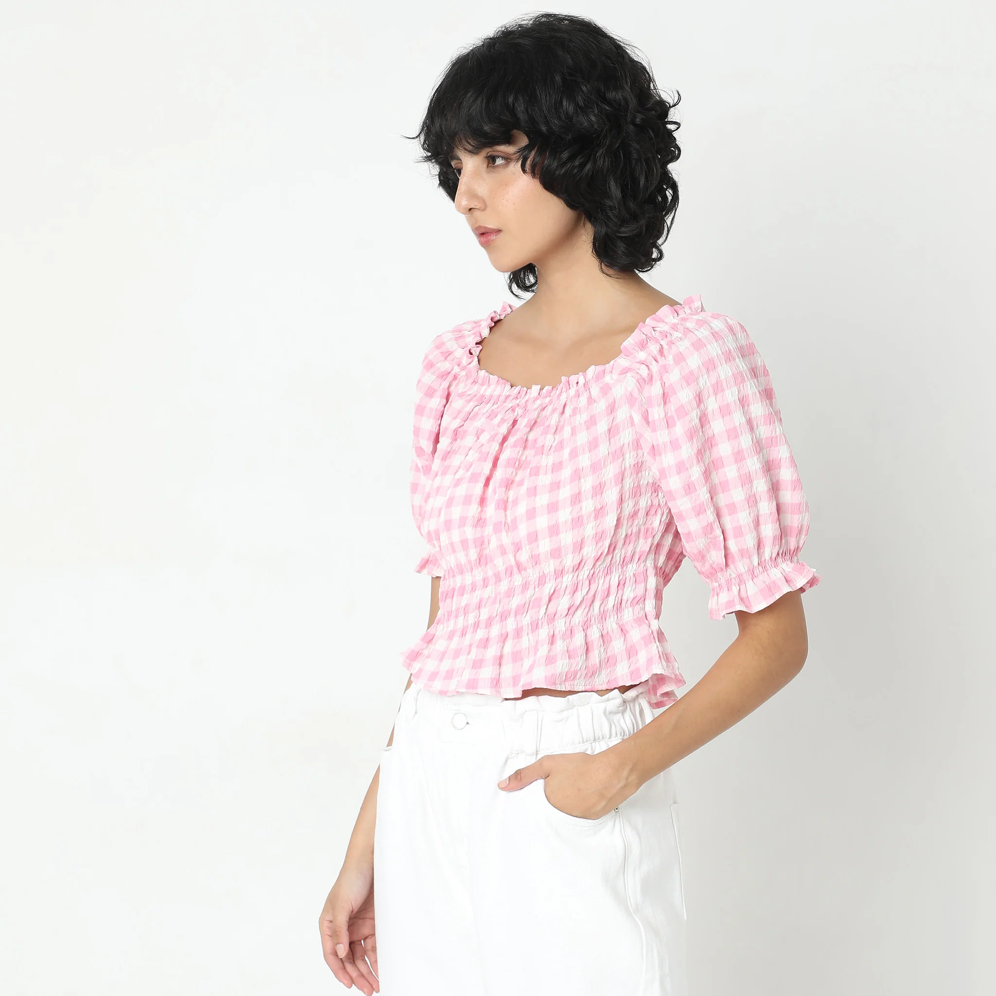 Regular Fit Checkered Top - Image 5