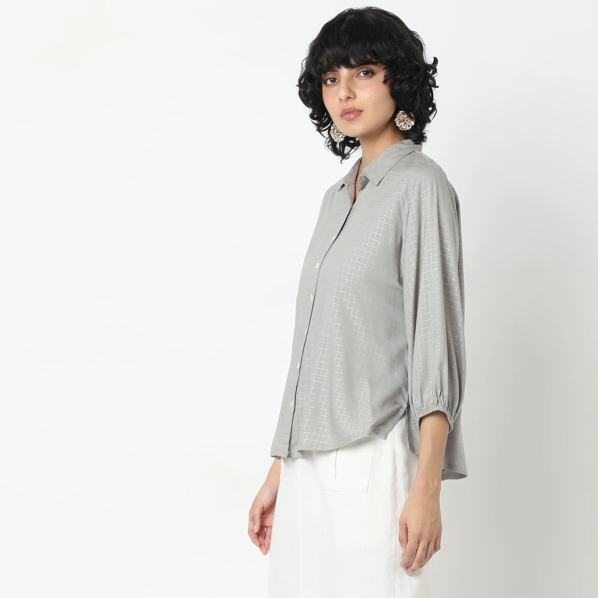 Regular Fit Checkered Tunic - Image 5