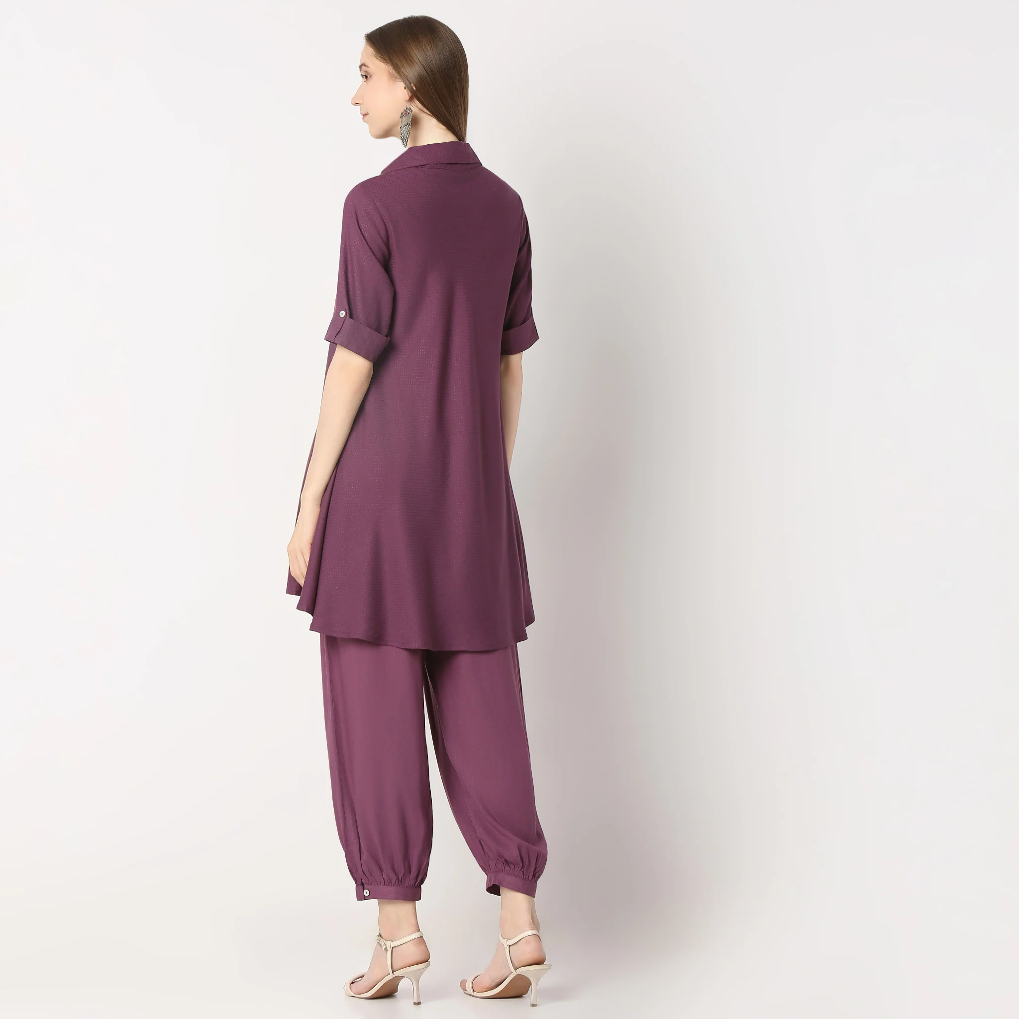 Regular Fit Embroidered Kurta With Pant Co-Ords - Image 10