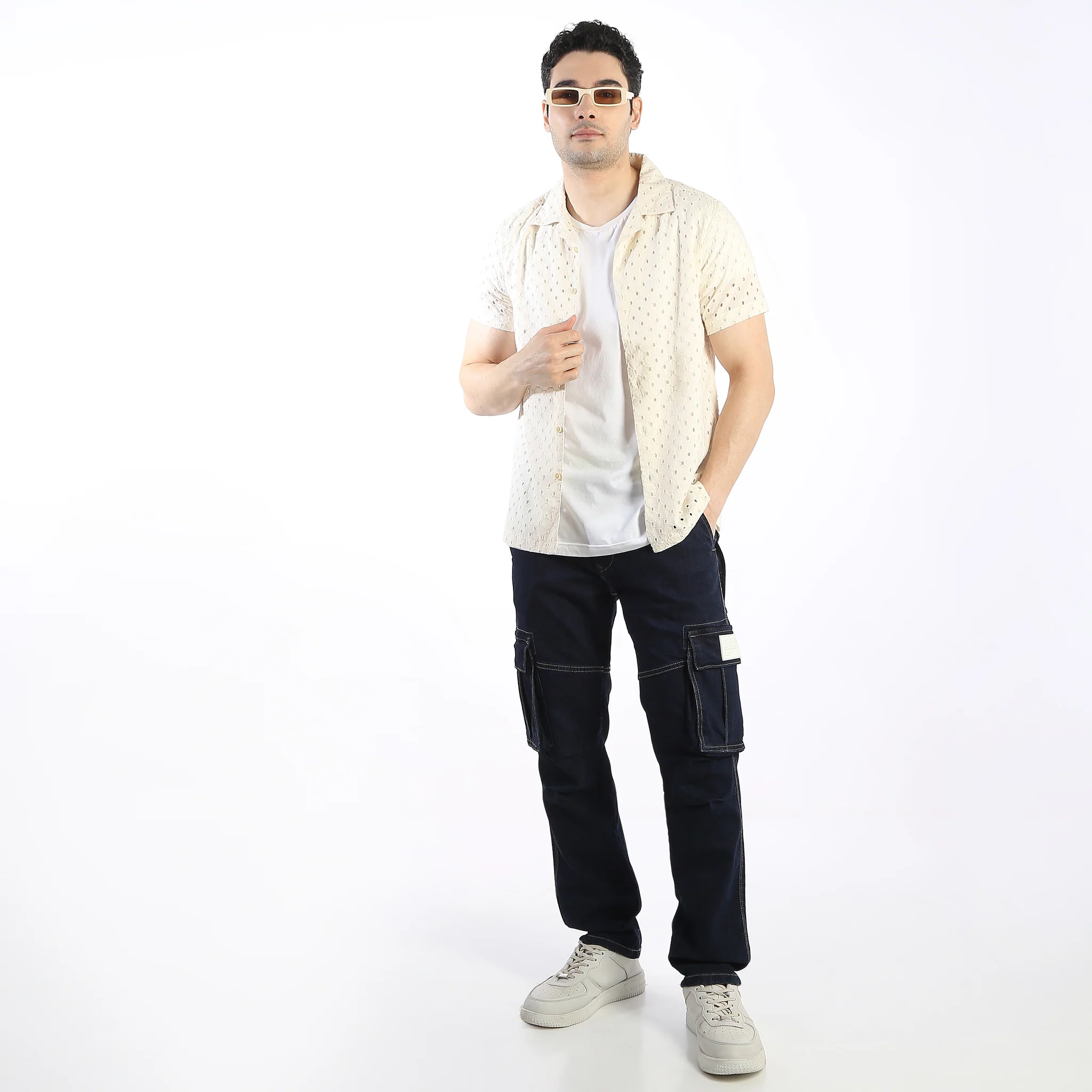 Trendy "Bae" Shirt Pure Cotton Embroidered Cuban Collar Regular Fit Shirt - Image 7