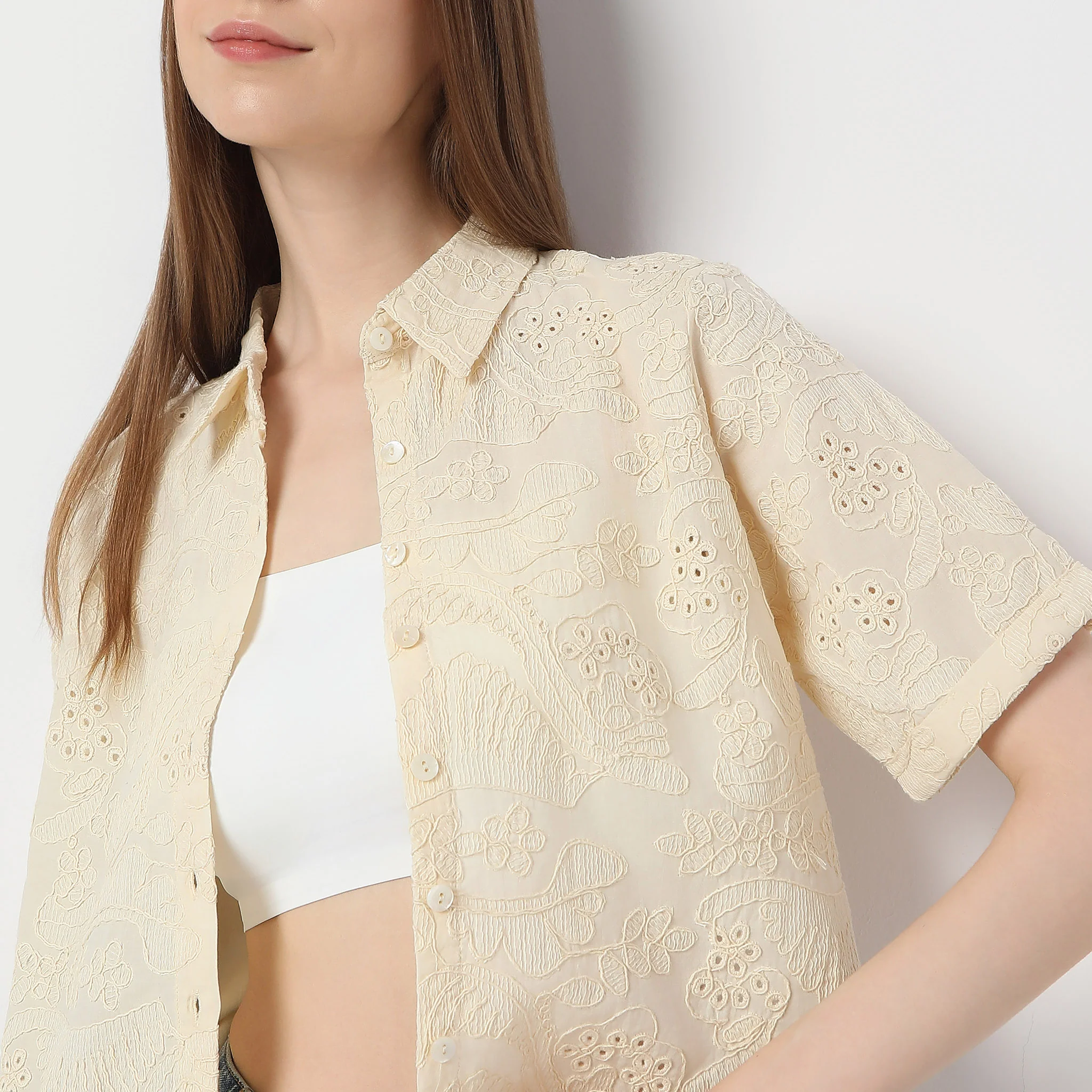Regular Fit Embroidered Shirt - Image 4