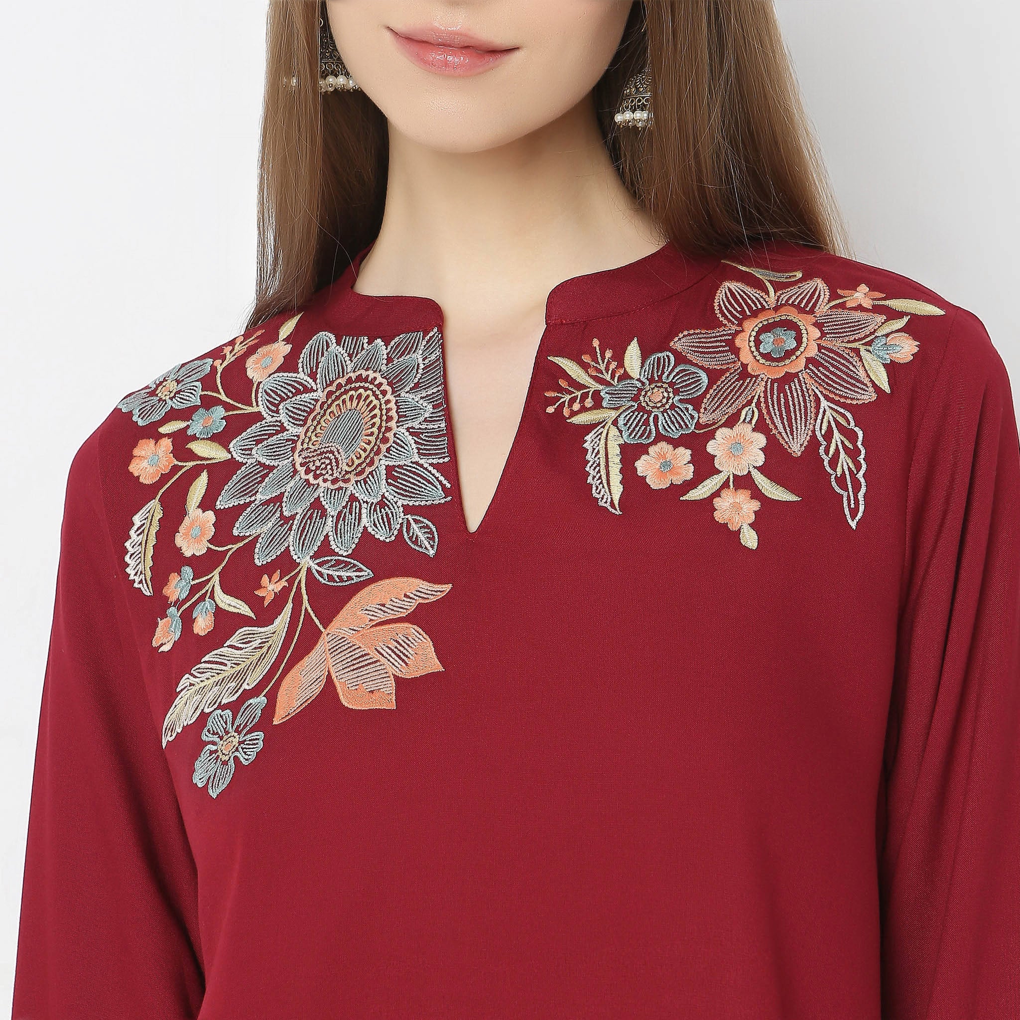Regular Fit Embroidered Top - Image 4