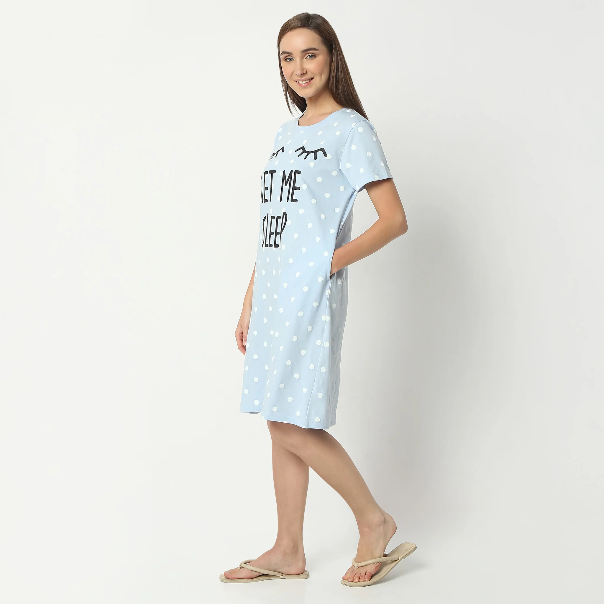 Floral Knee Length Short Sleeve Gown - Image 5