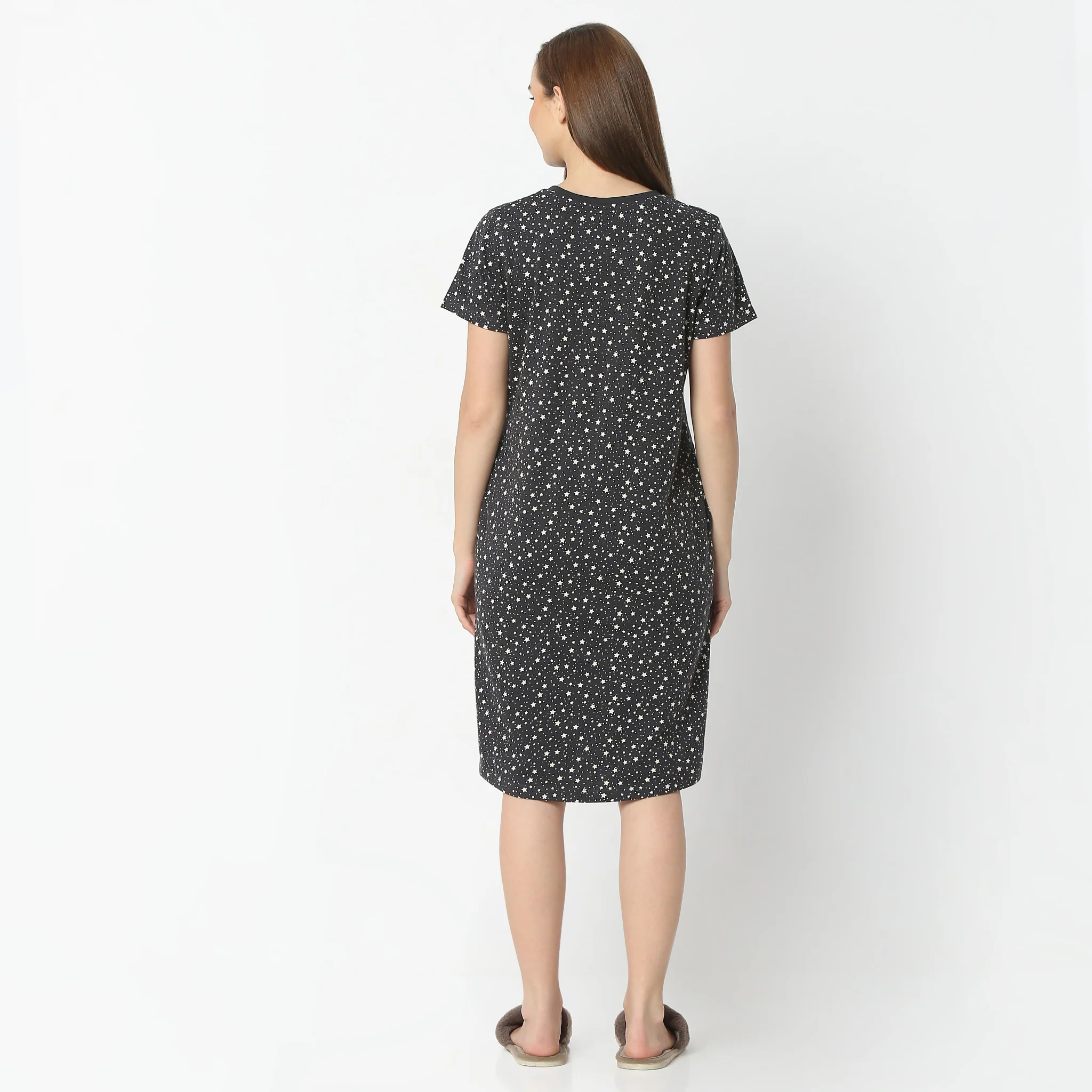 Floral Knee Length Short Sleeve Gown - Image 3