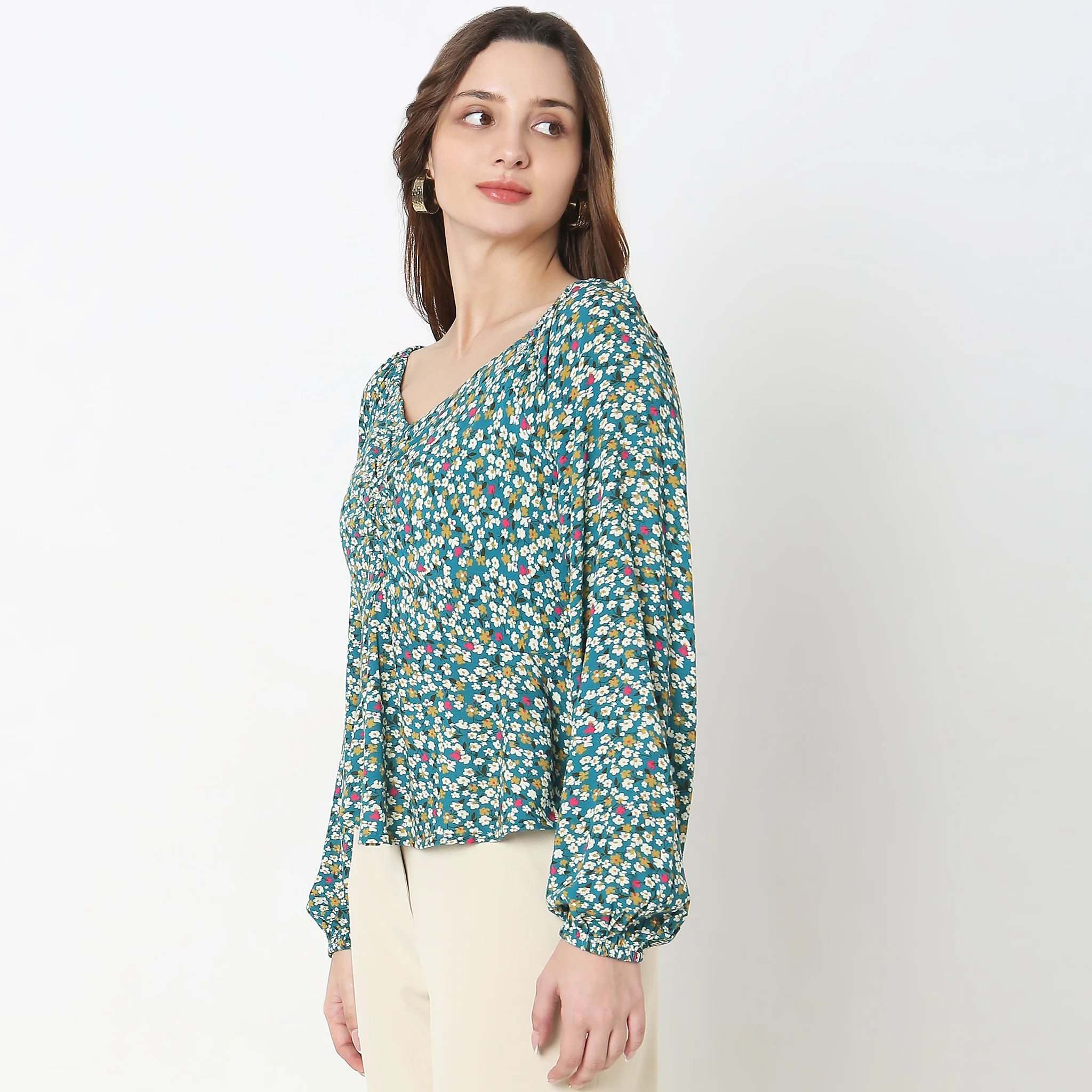 Regular Fit Floral Top - Image 5