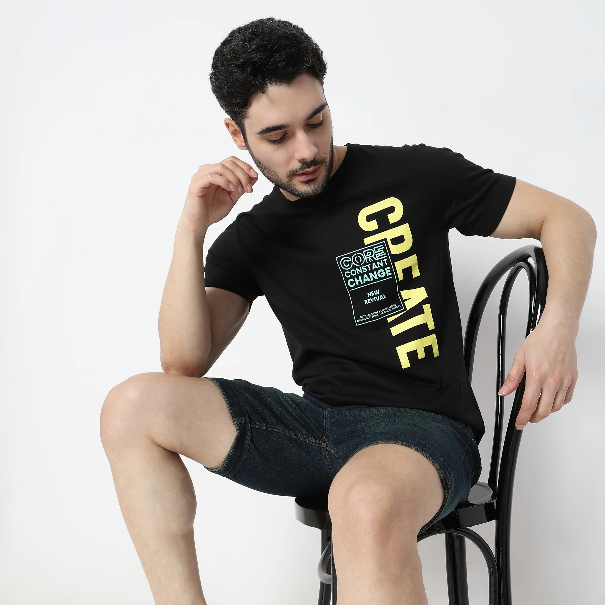 Graphitee Crew Neck Cotton T-Shirt - Image 2