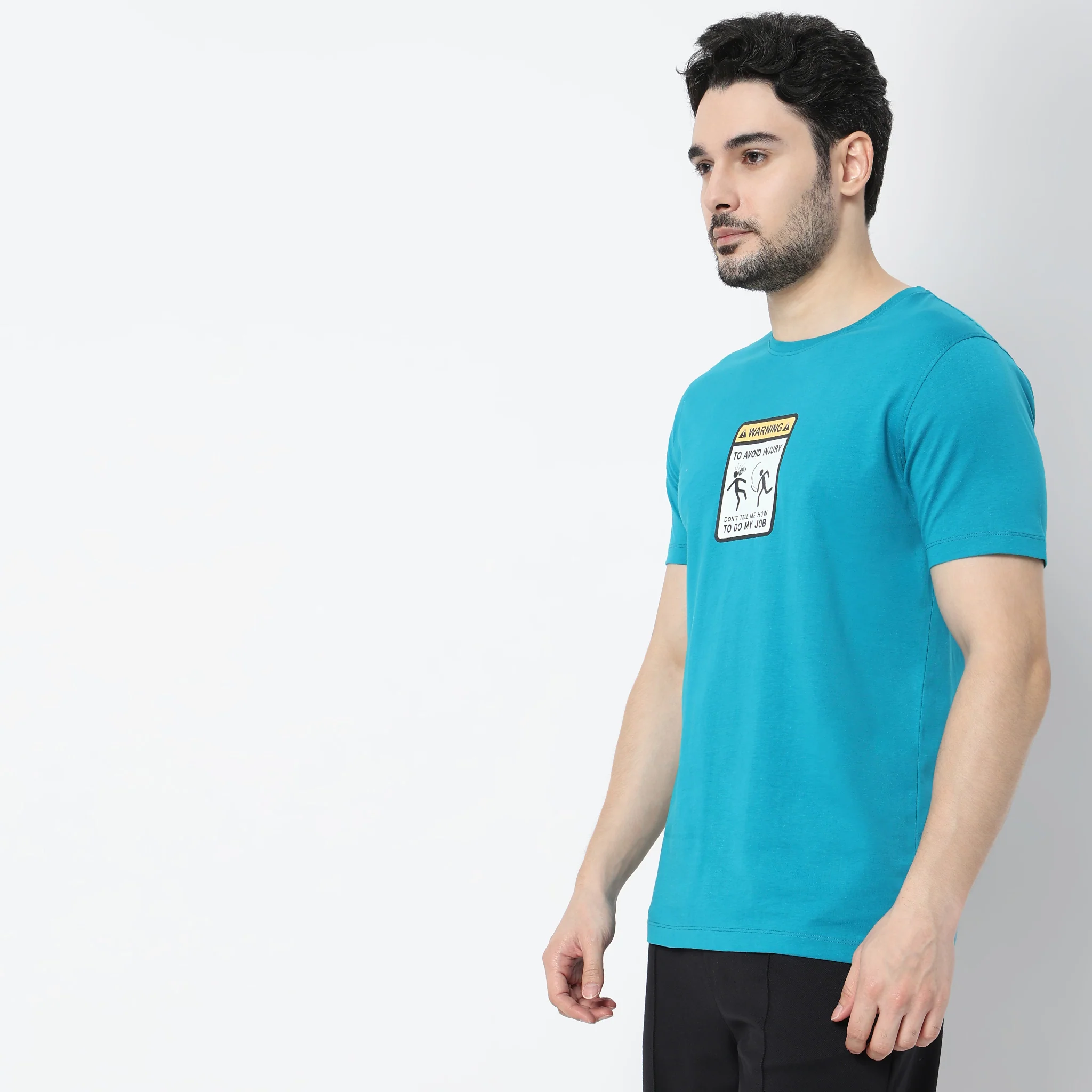 Graphitee Crew Neck Cotton T-Shirt - Image 5