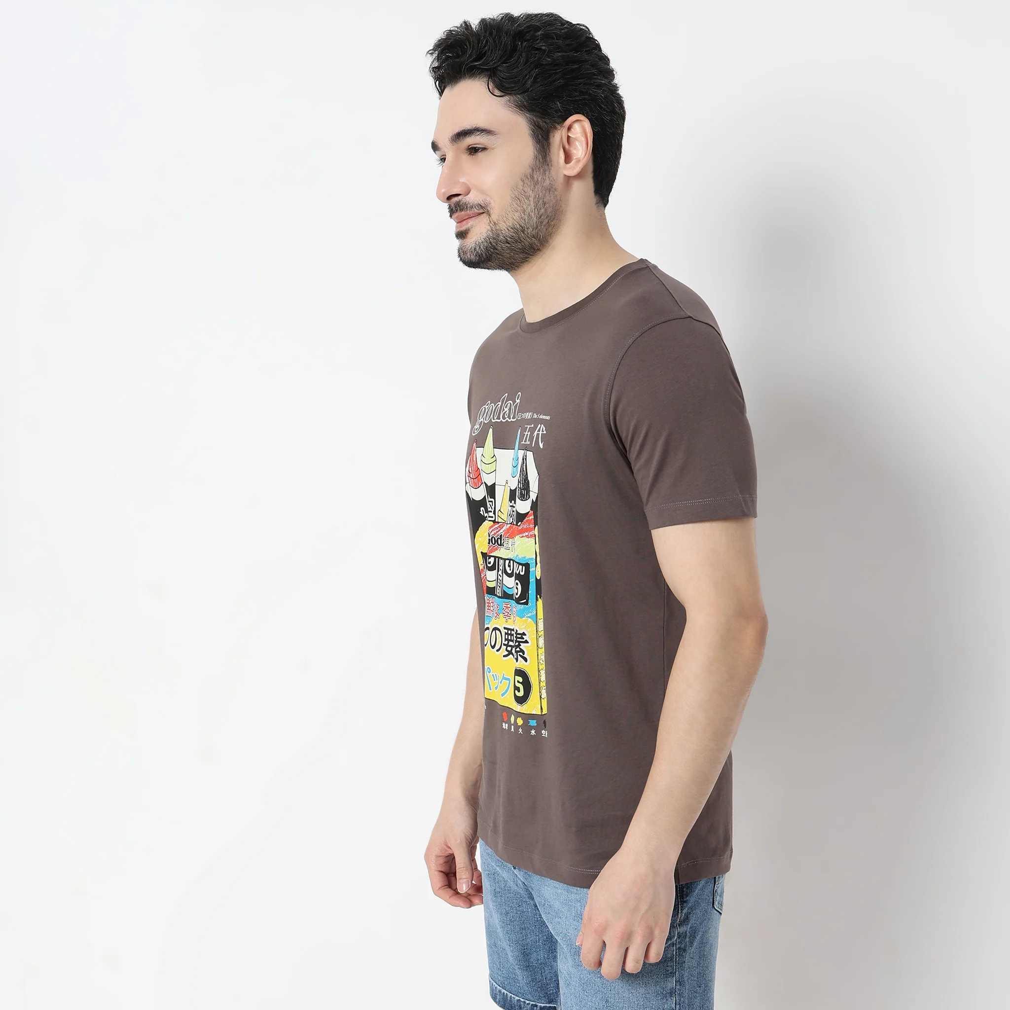 Graphitee Crew Neck Cotton T-Shirt - Image 4
