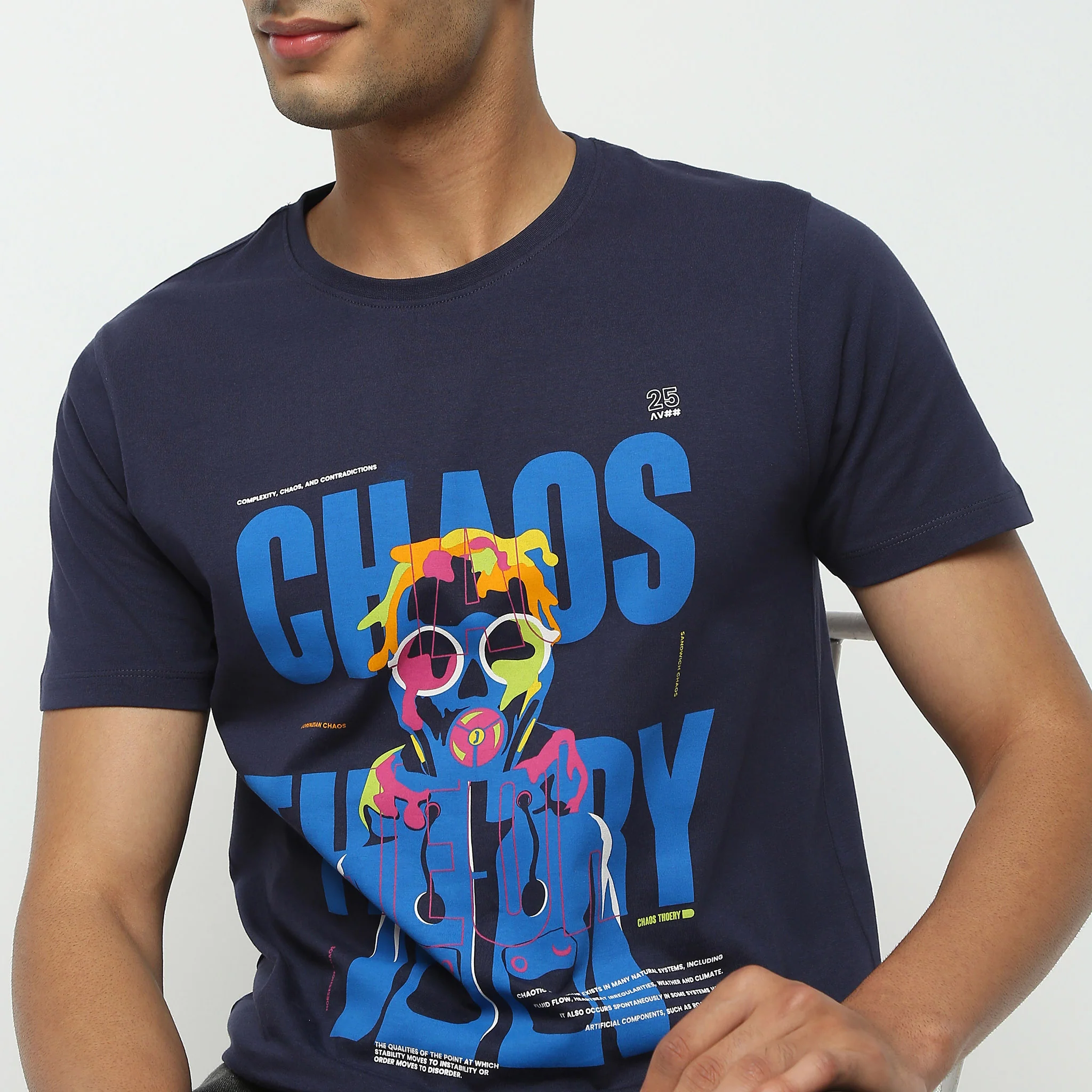 Crew Neck Half Sleeve Graphitee T-Shirt - Image 4